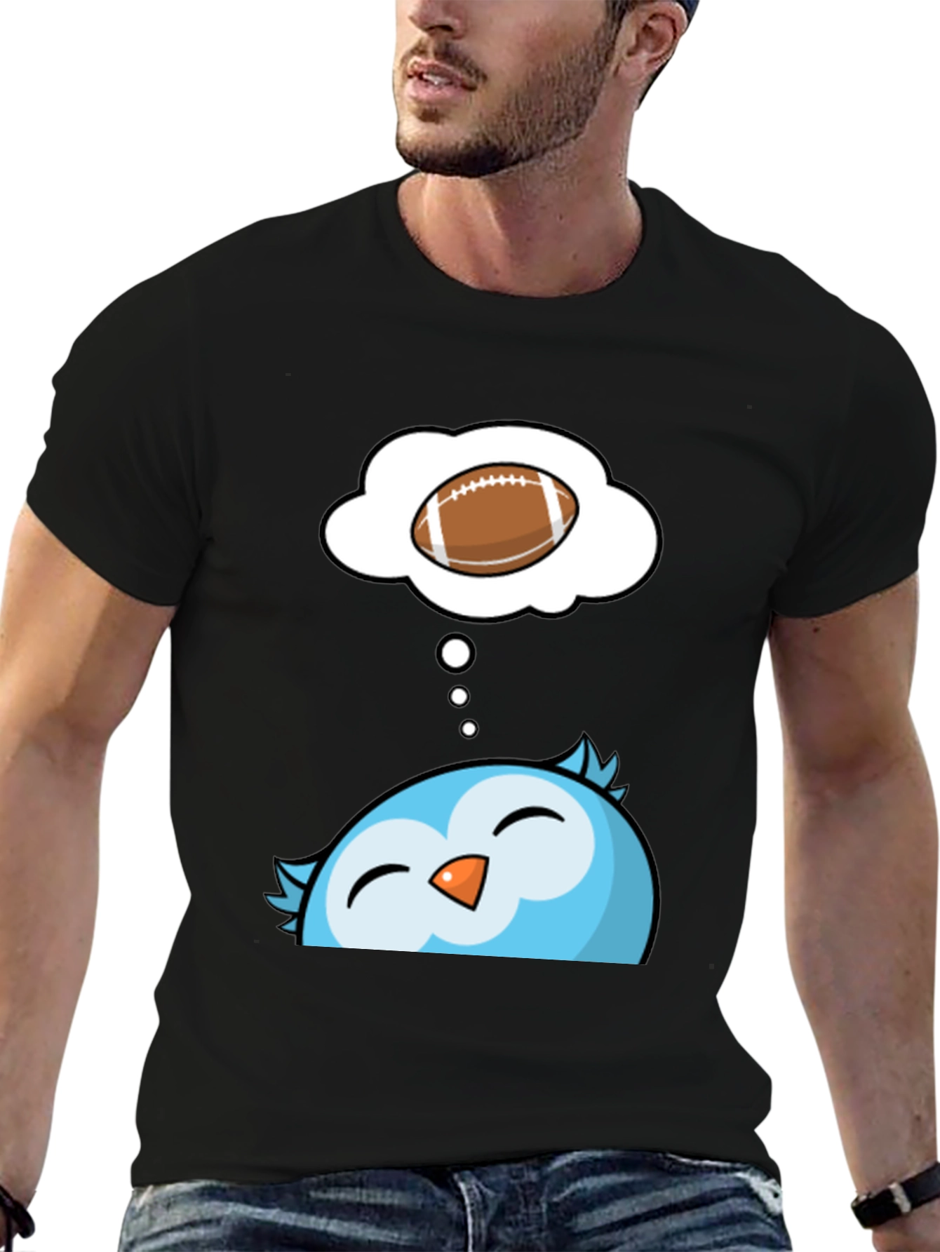 Owl Thinking About Football Graphic Tee
