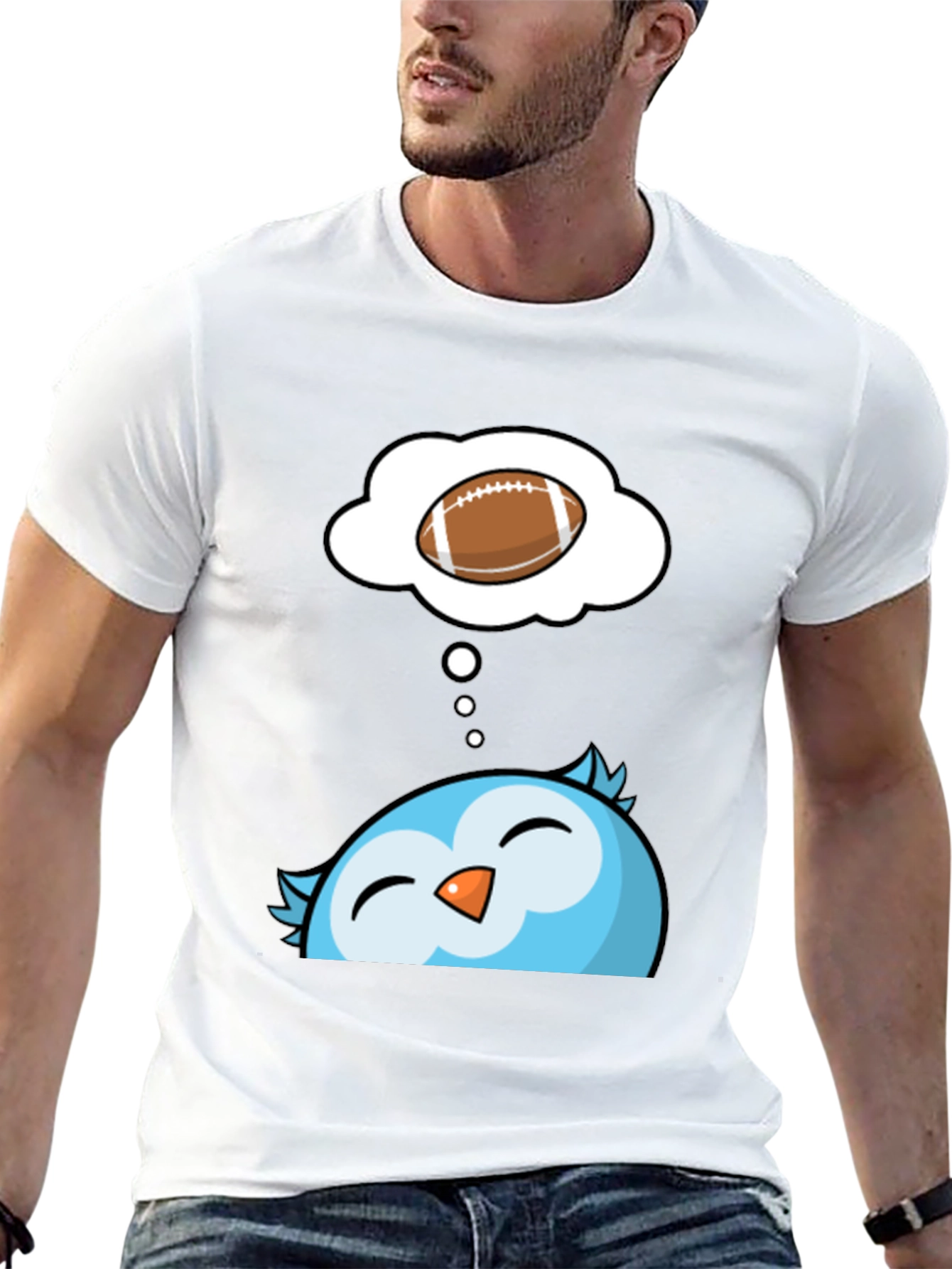 Owl Thinking About Football Graphic Tee