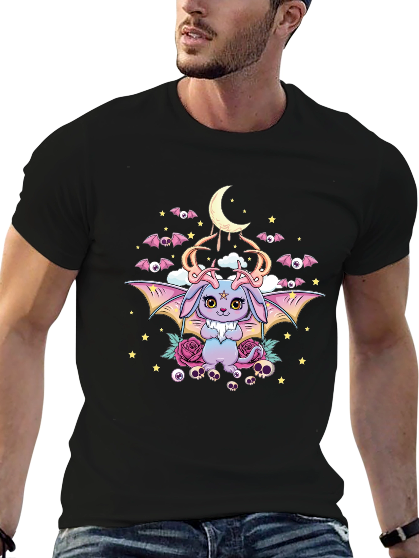Pastel Goth Bunny Bat Graphic Tee