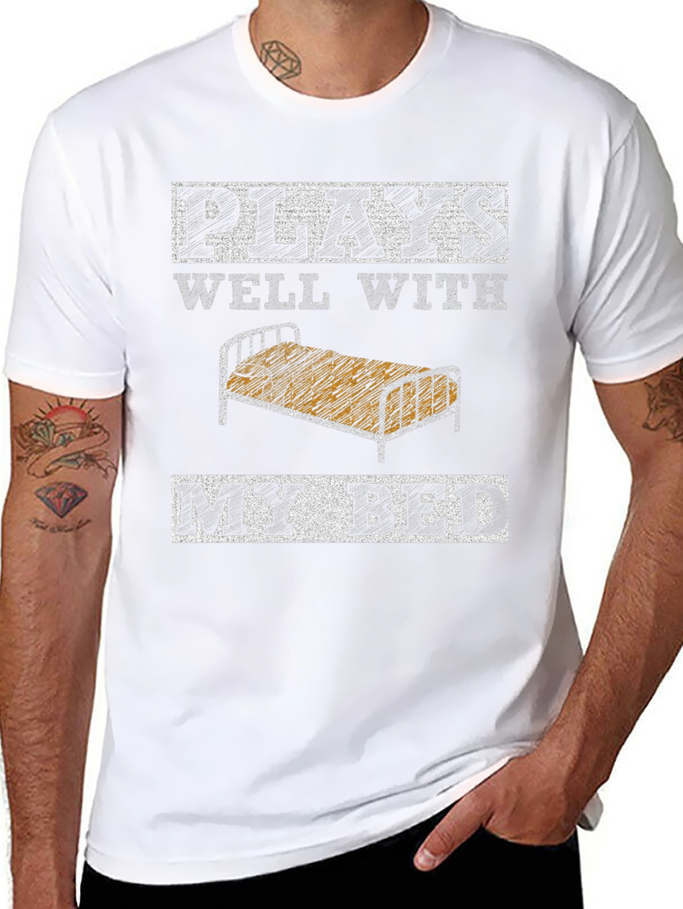 Plays Well With My Bed Graphic Tee