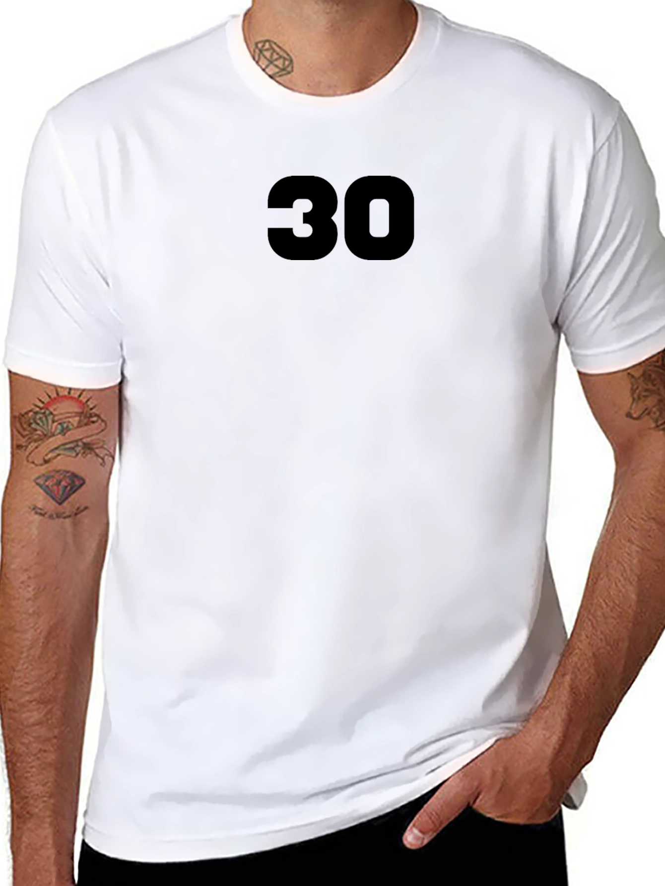 Black T-Shirt with 30 Graphic