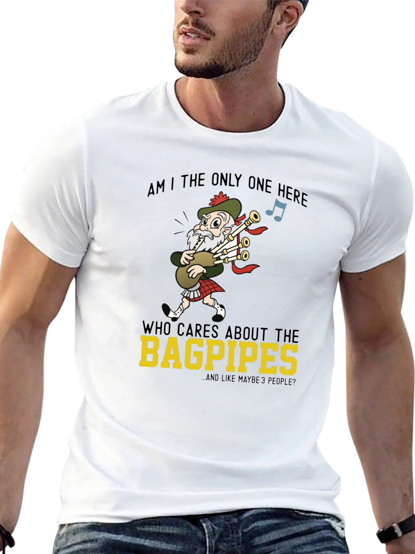 Bagpipes Graphic T-Shirt - Funny Scottish Humor Tee