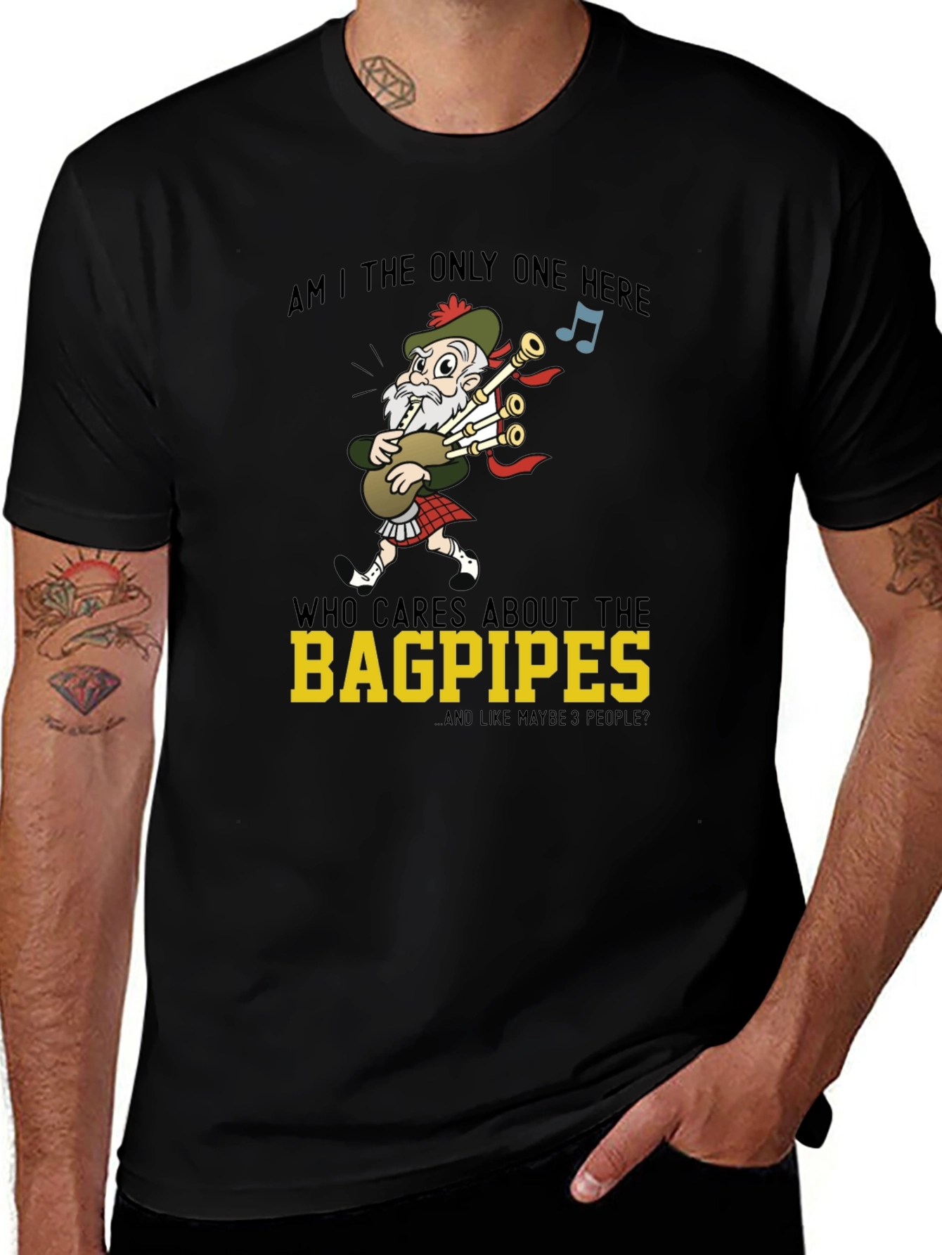 Bagpipes Graphic T-Shirt - Funny Scottish Humor Tee