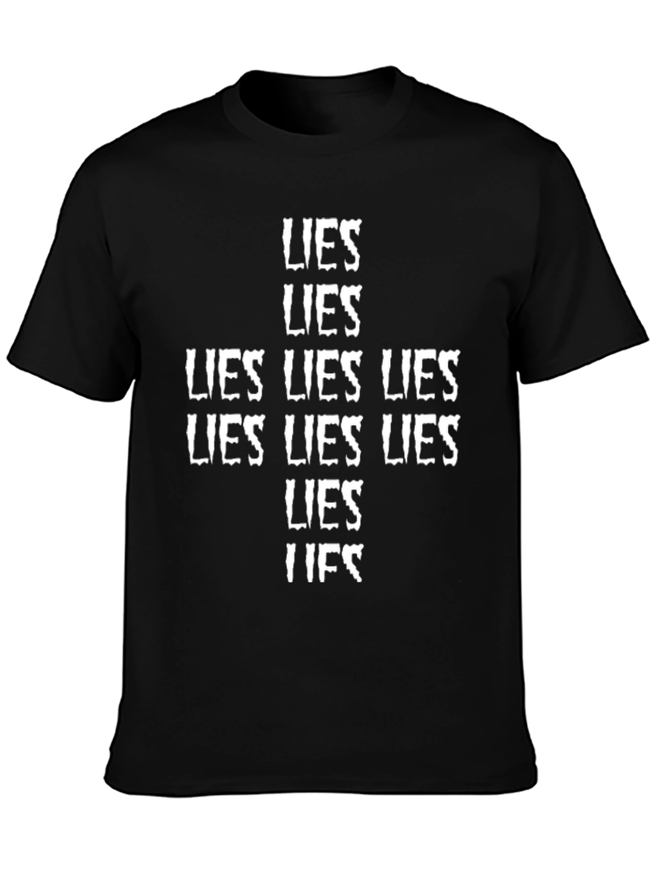 Lies Graphic Print Crew Neck T-Shirt
