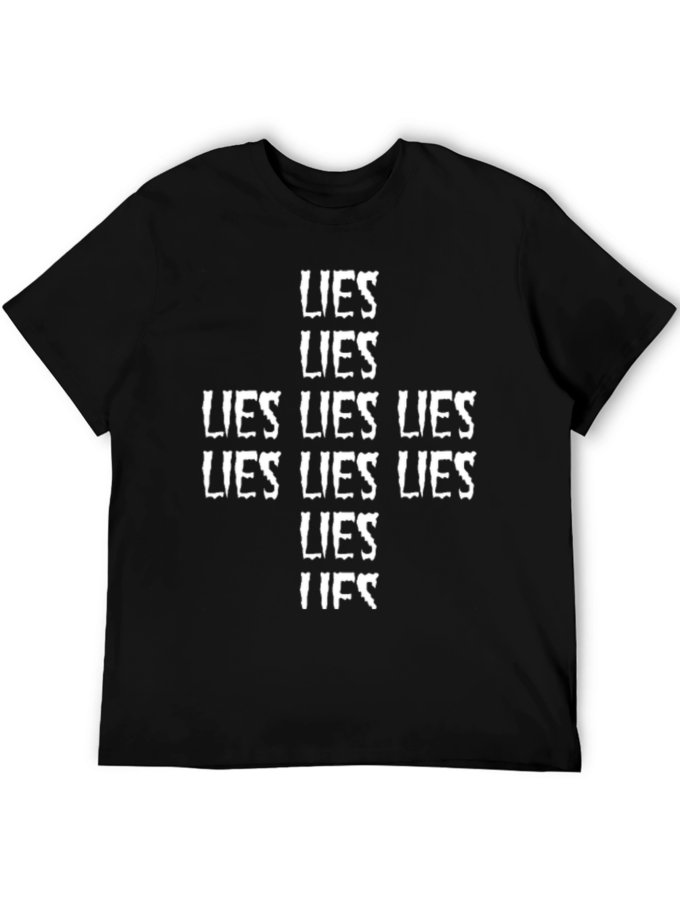 Lies Graphic Print Crew Neck T-Shirt