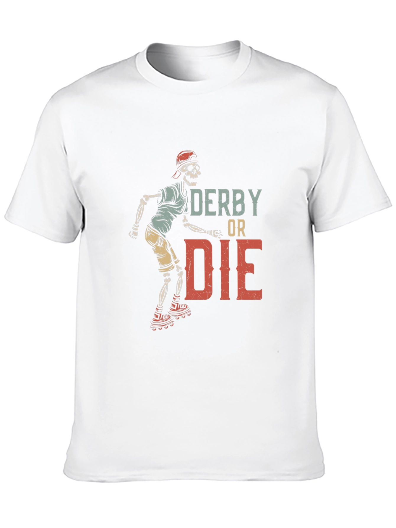 Derby or Die Skeleton Roller Skate Graphic Tee