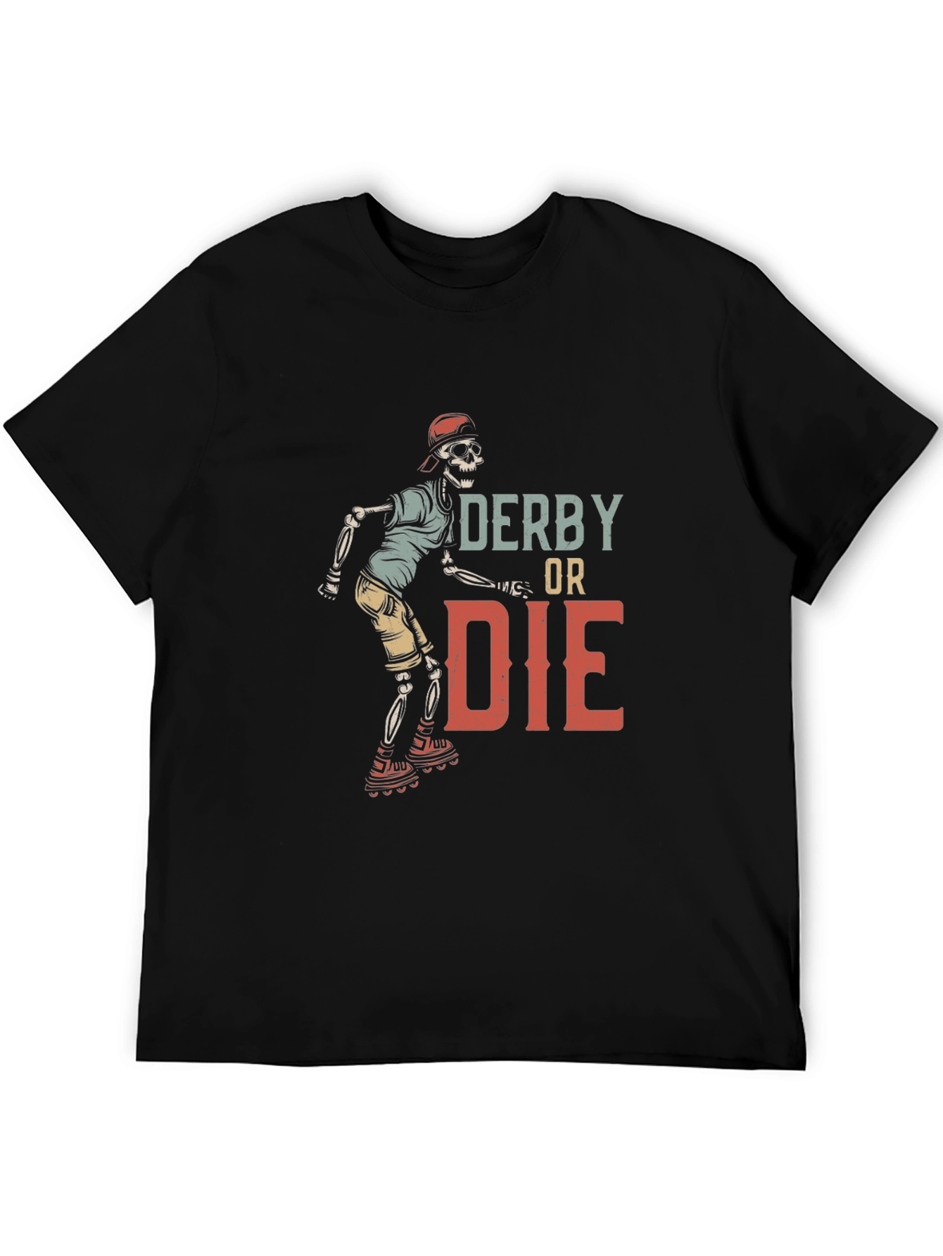Derby or Die Skeleton Roller Skate Graphic Tee