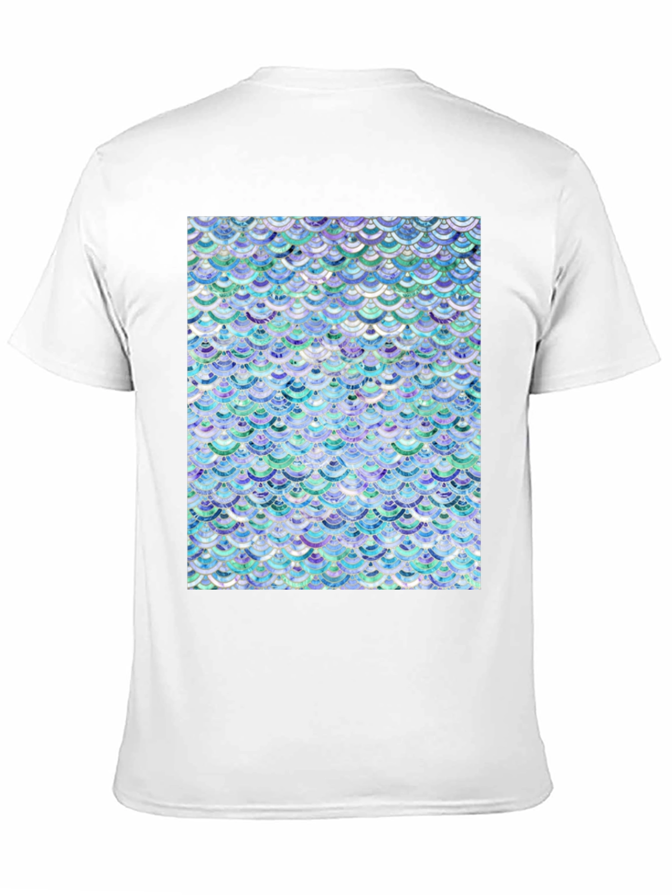 Mermaid Scales Pattern Black T-Shirt