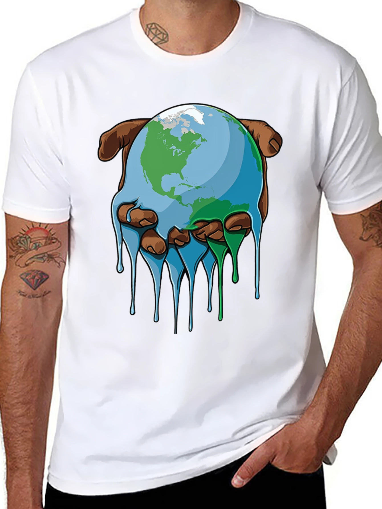 Melting Earth Graphic Tee - Save the Planet