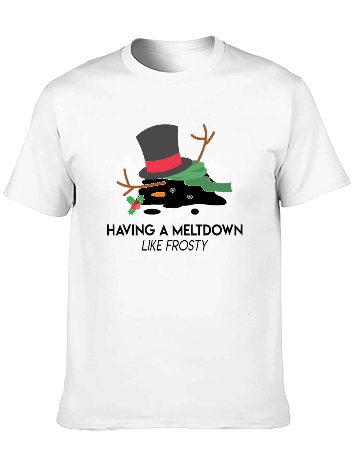 Melting Snowman Graphic Tee - Frosty Meltdown T-Shirt