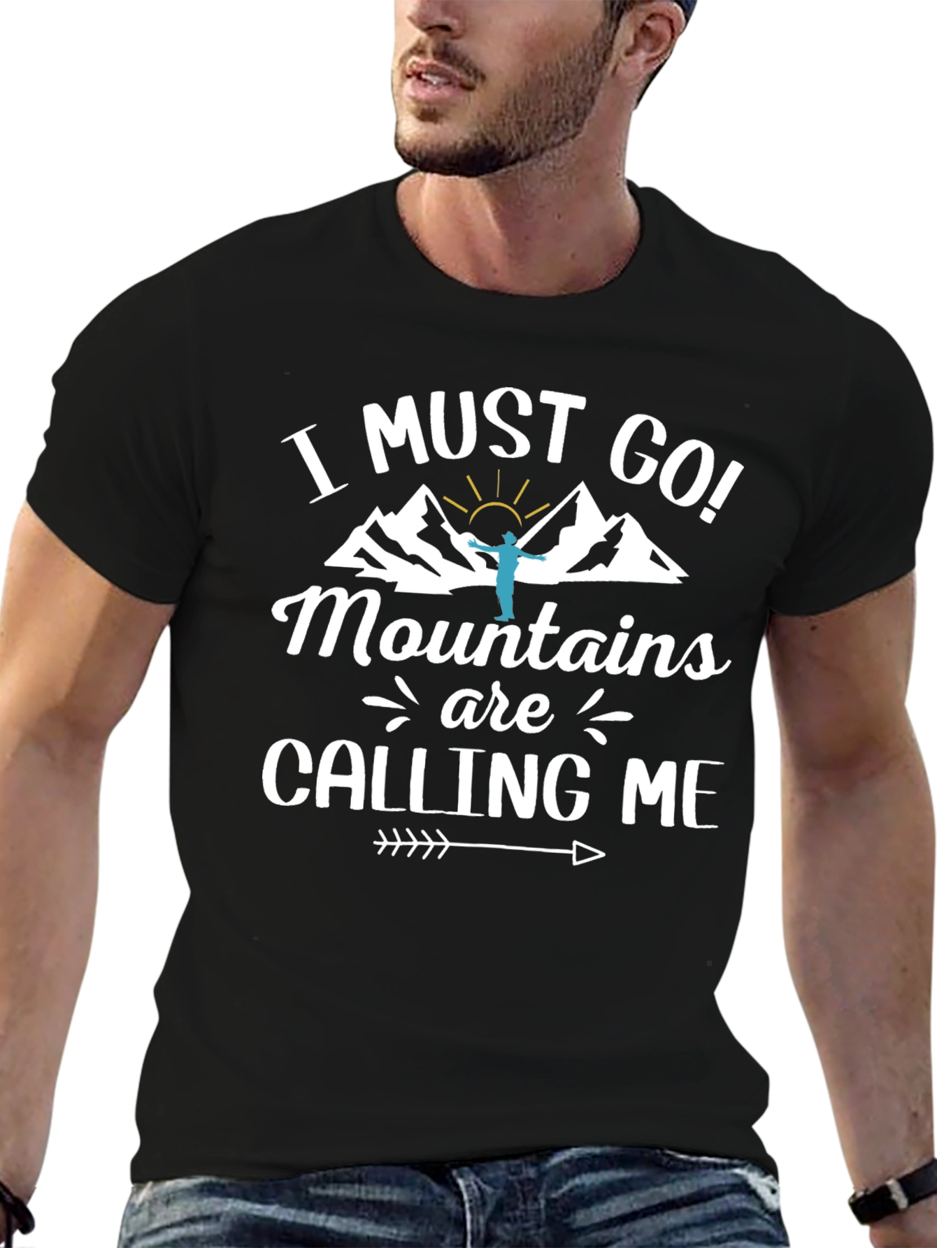 Mountains Calling Me Graphic Tee - Black