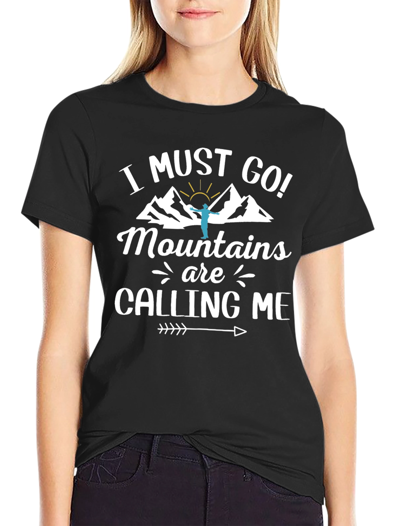 Mountains Calling Me Graphic Tee - Black