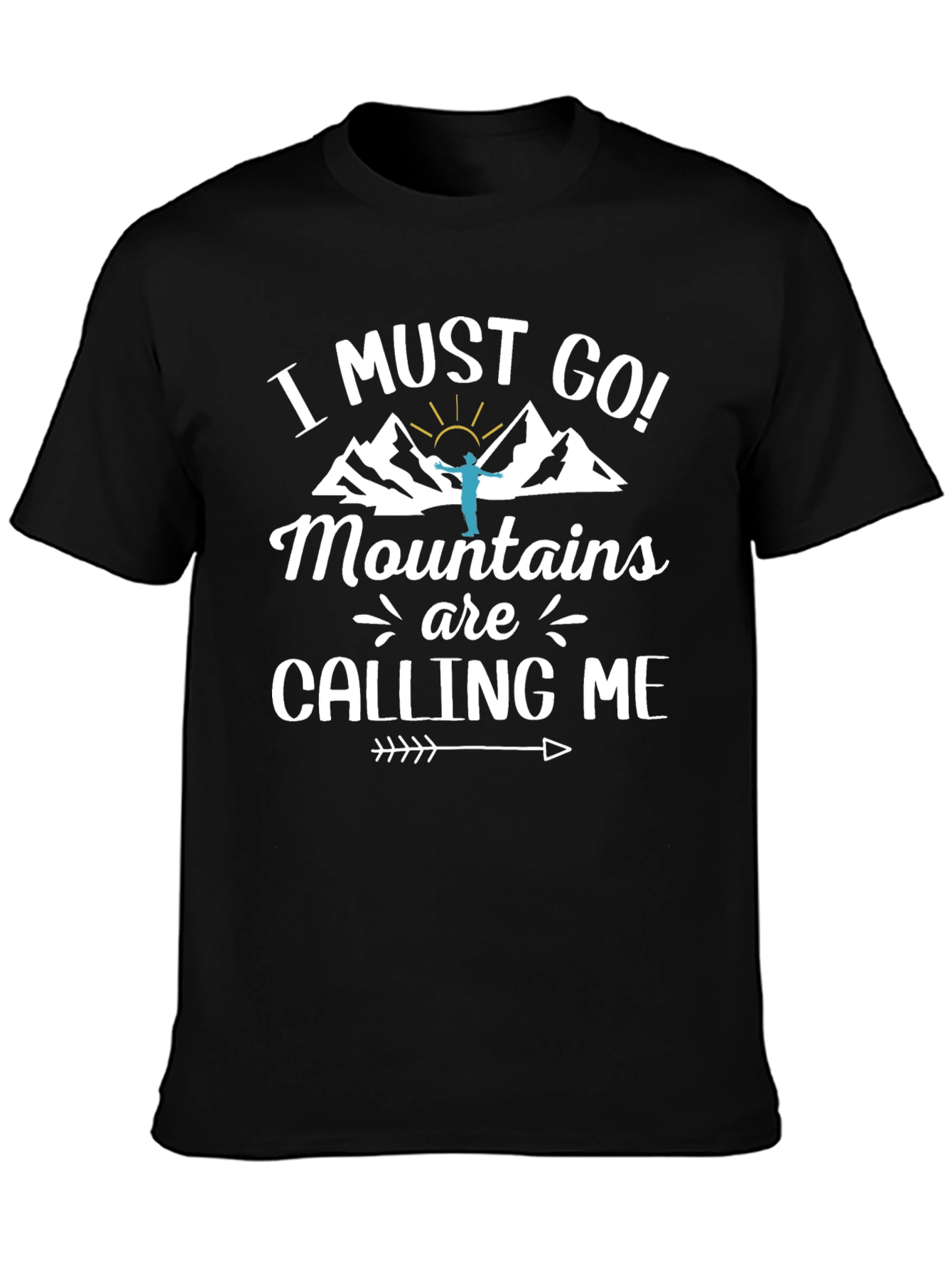 Mountains Calling Me Graphic Tee - Black