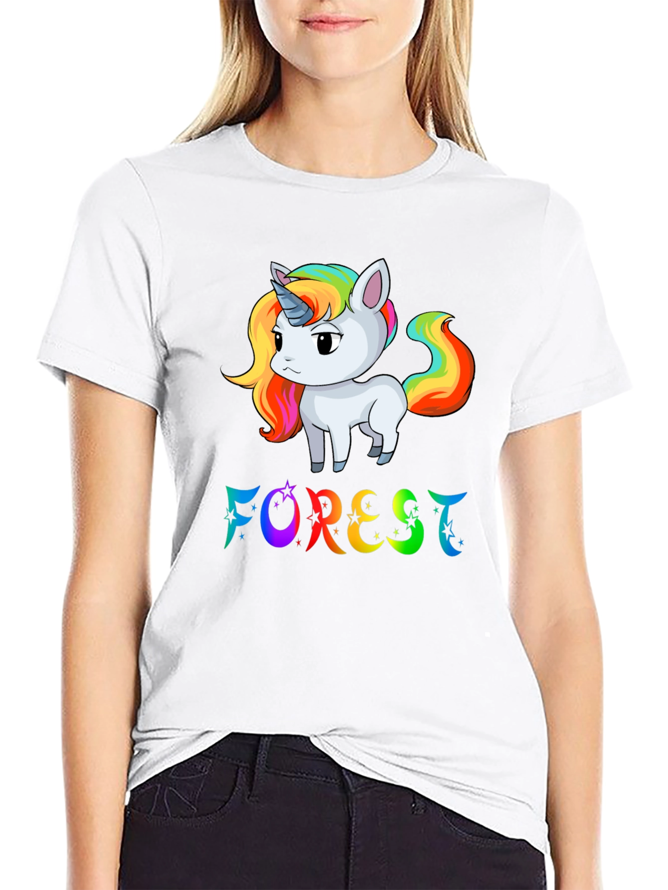 Rainbow Unicorn Forest Graphic T-Shirt