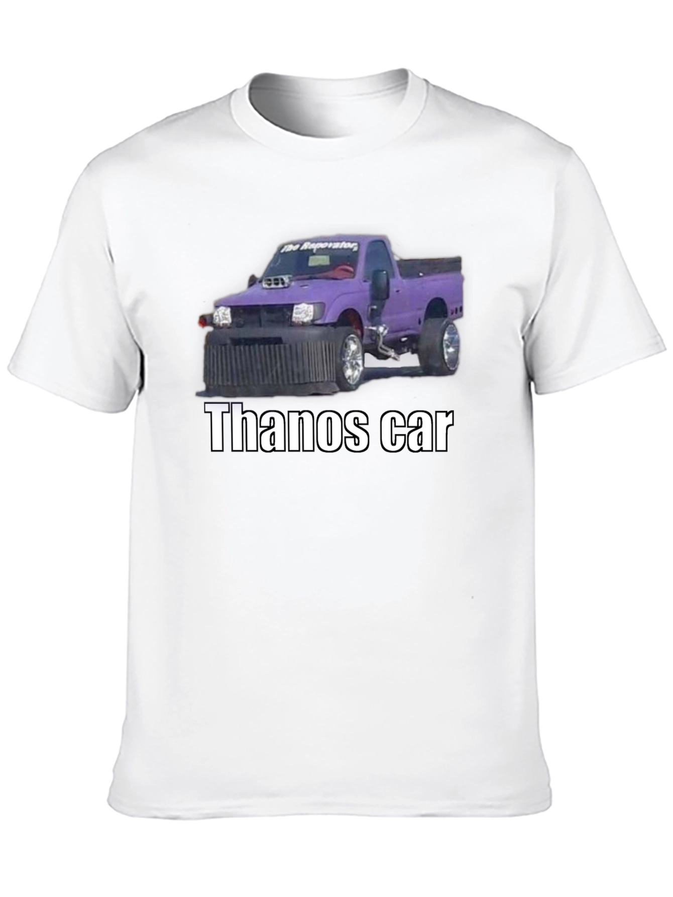 Thanos Car T-Shirt - Funny Purple Truck Graphic Tee
