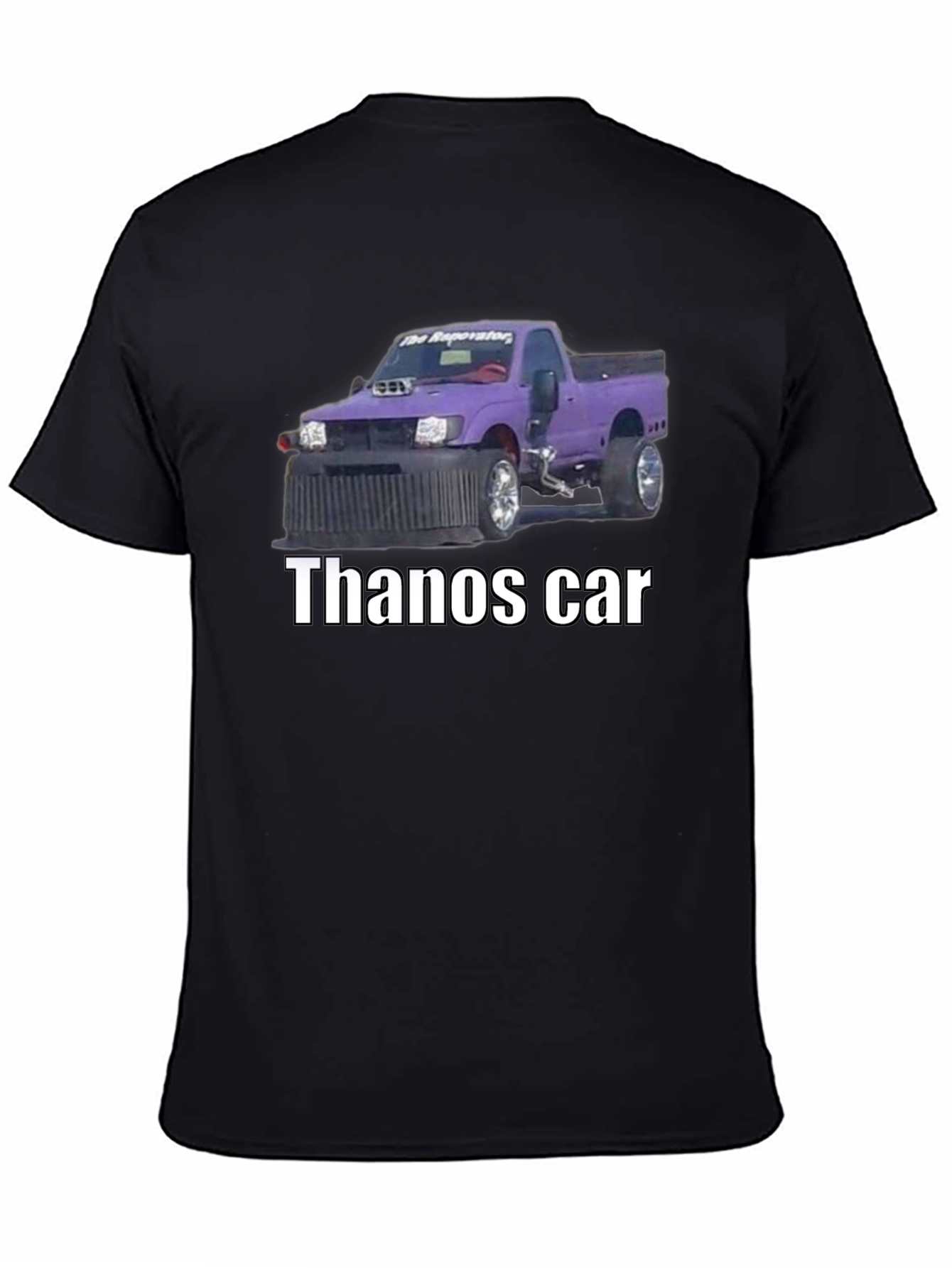 Thanos Car T-Shirt - Funny Purple Truck Graphic Tee