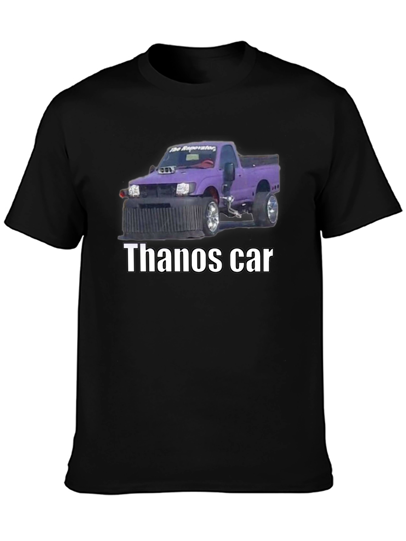 Thanos Car T-Shirt - Funny Purple Truck Graphic Tee