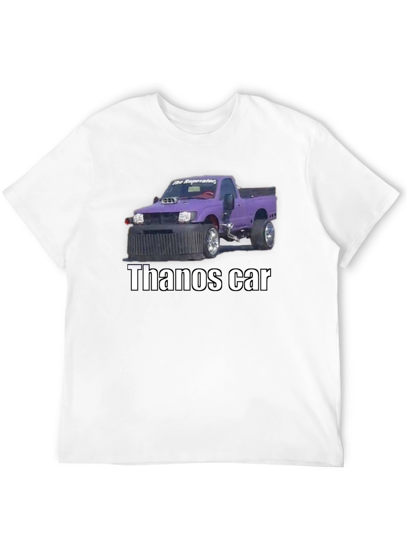 Thanos Car T-Shirt - Funny Purple Truck Graphic Tee