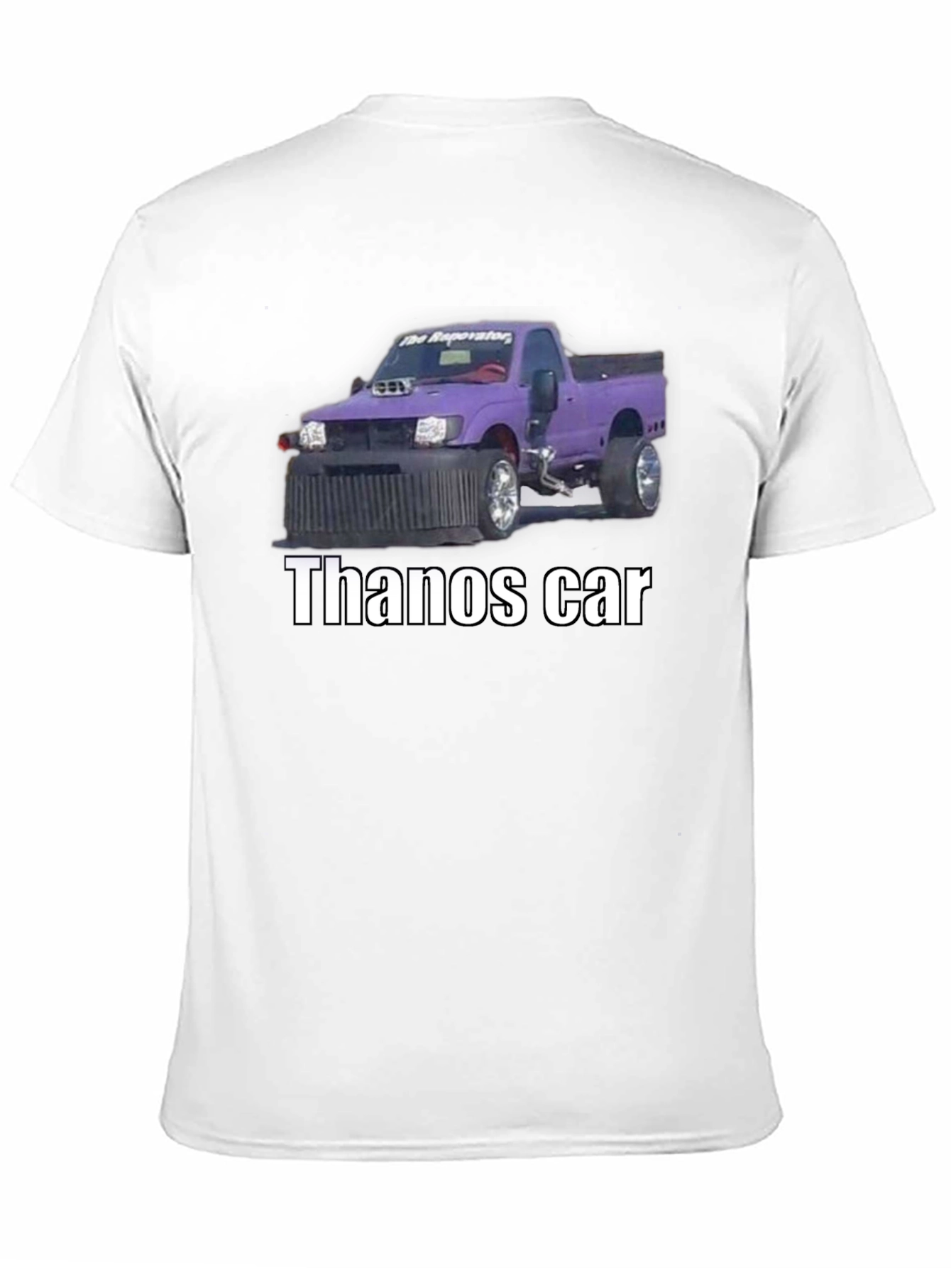 Thanos Car T-Shirt - Funny Purple Truck Graphic Tee