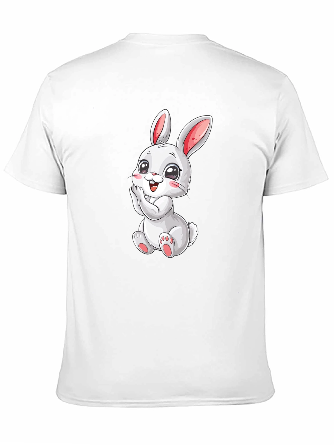 Cute Bunny Graphic Tee - Black Cotton Comfort
