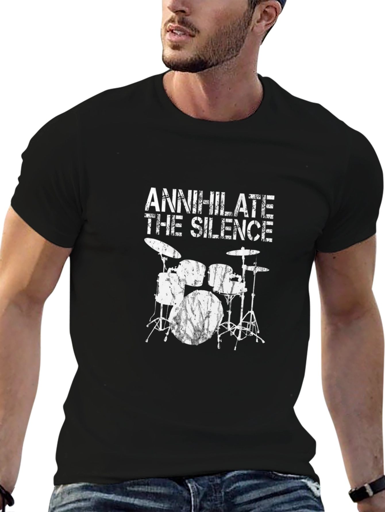 Annihilate The Silence Drum Set T-Shirt - Black