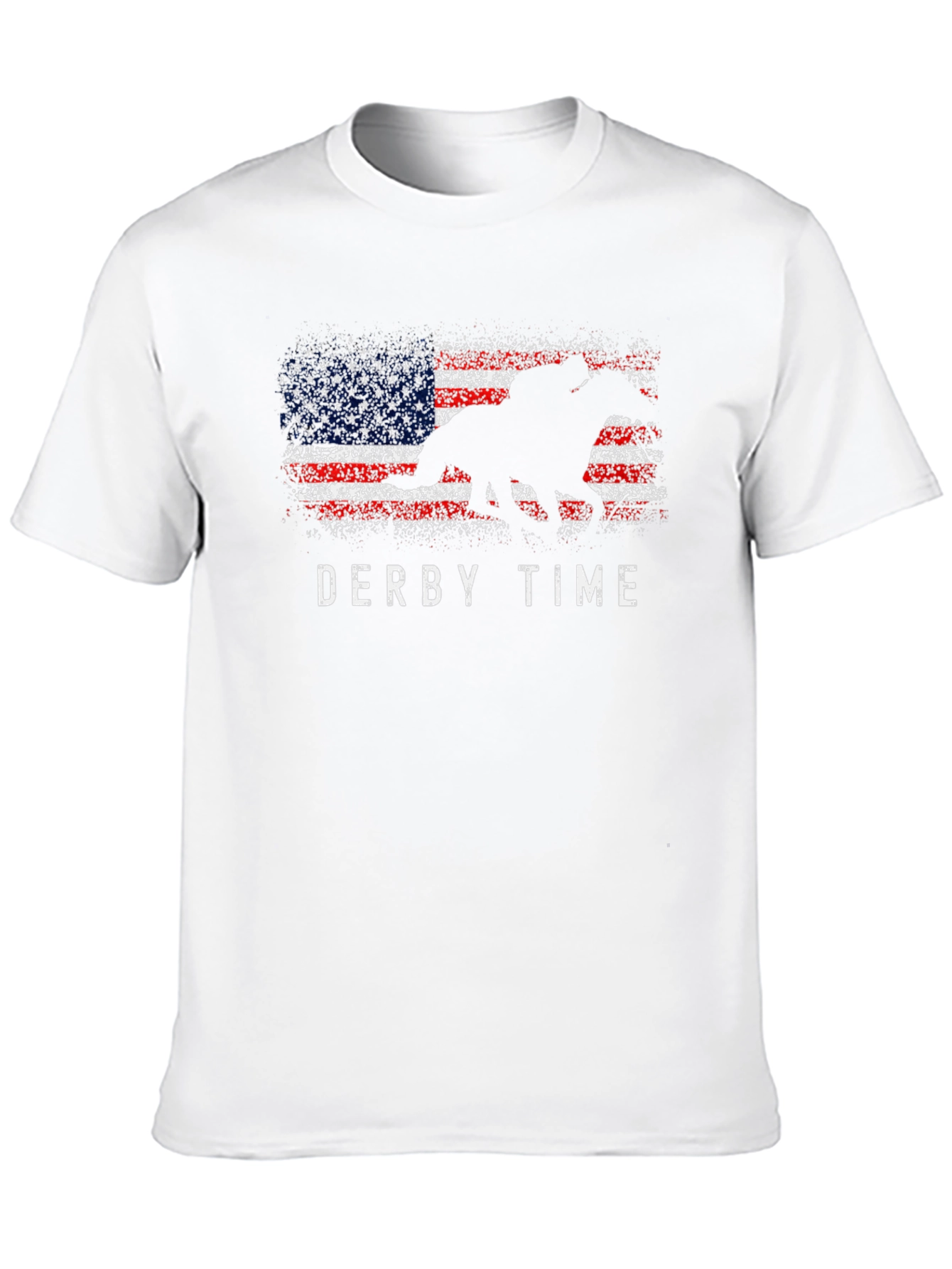 Derby Time American Flag Horse Graphic T-Shirt