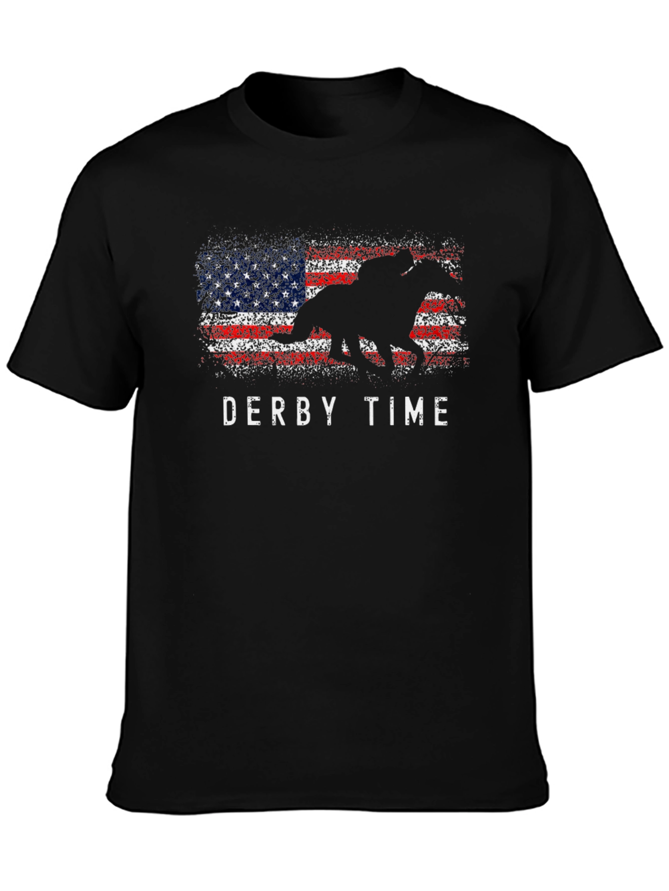 Derby Time American Flag Horse Graphic T-Shirt