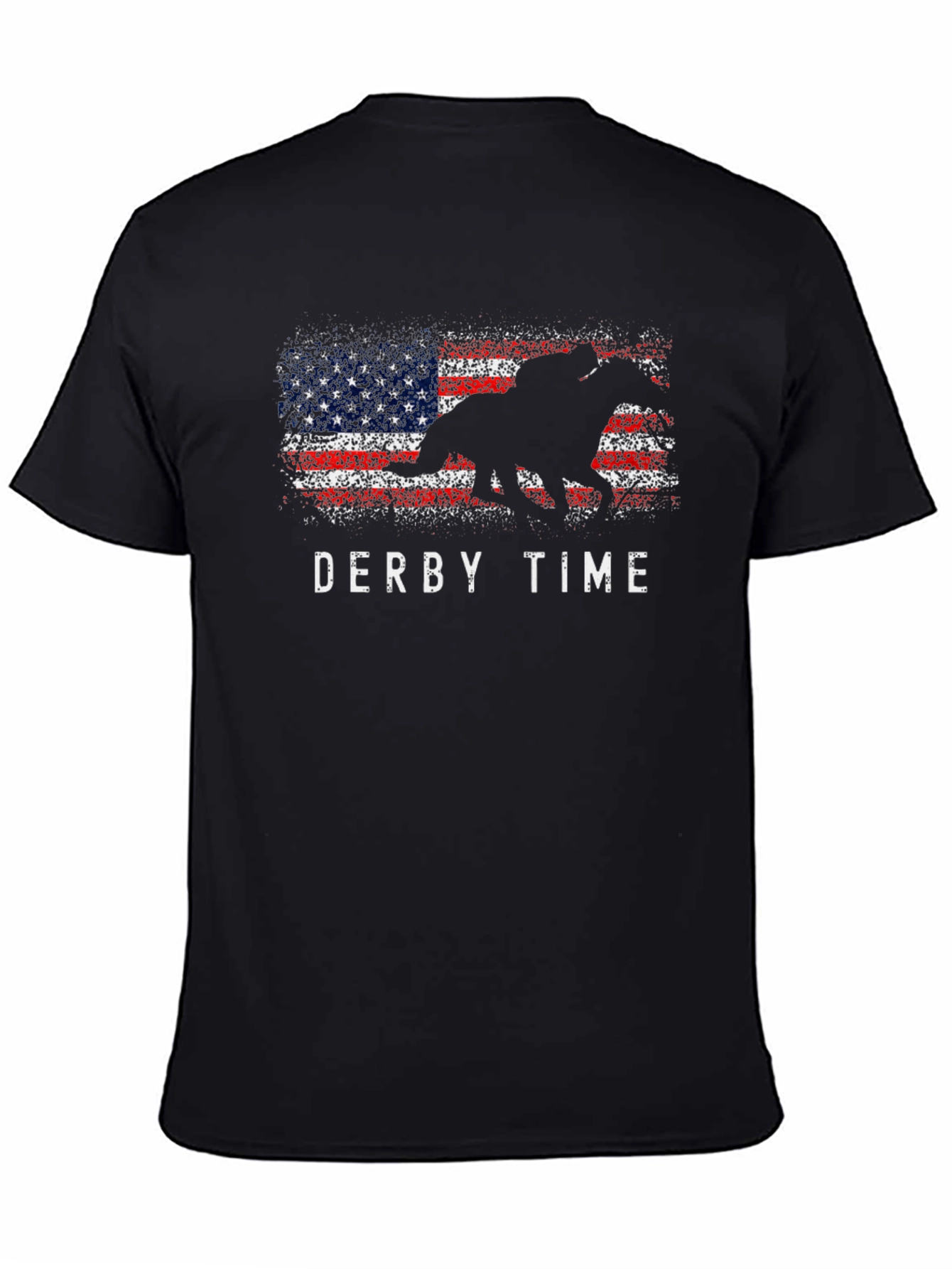 Derby Time American Flag Horse Graphic T-Shirt