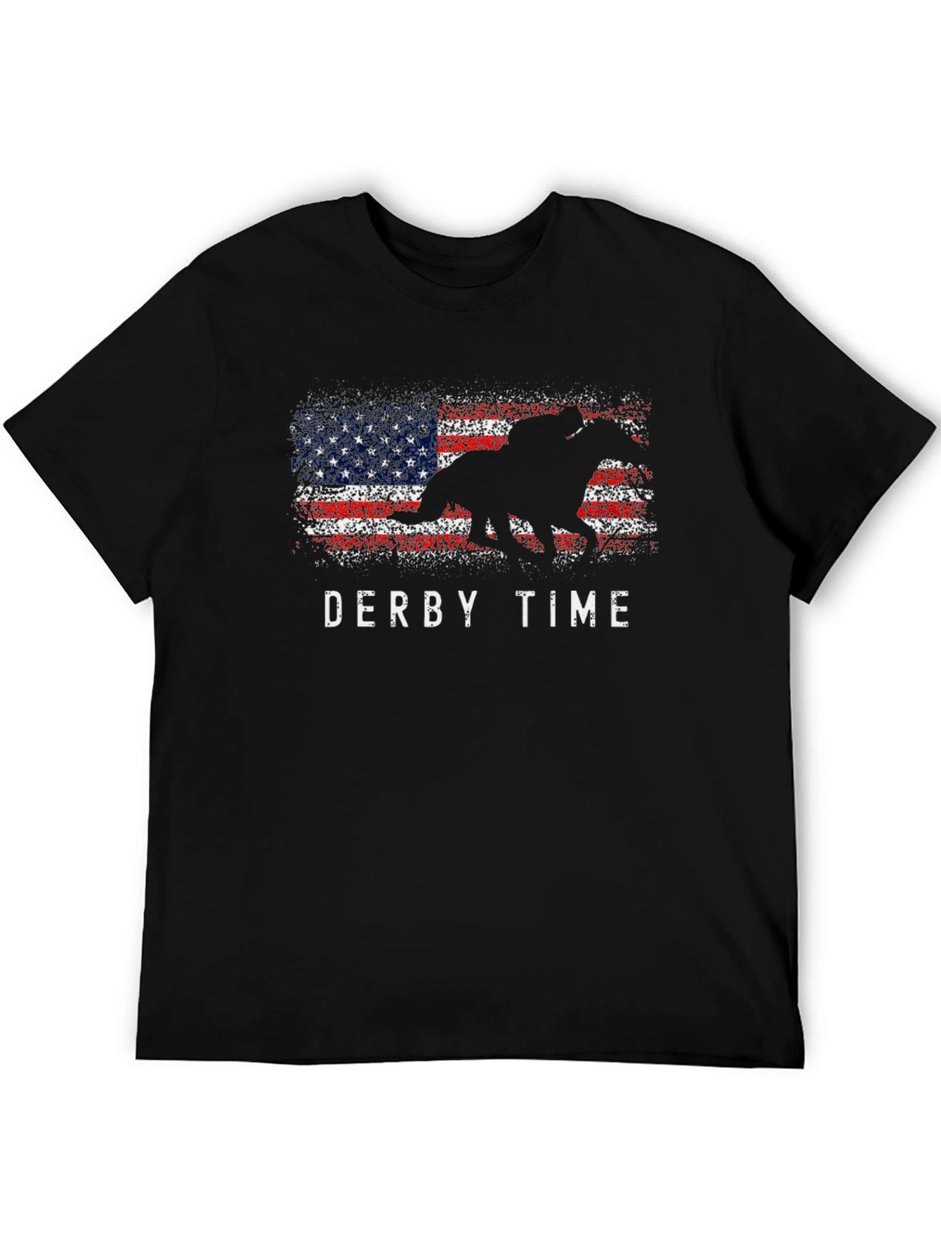 Derby Time American Flag Horse Graphic T-Shirt