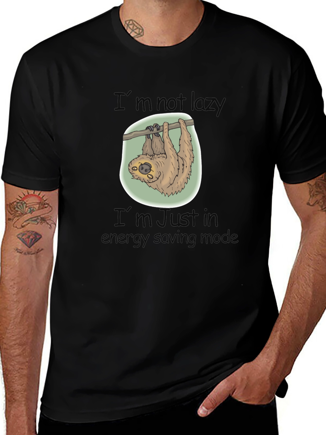 Sloth Energy Saving Mode Graphic T-Shirt