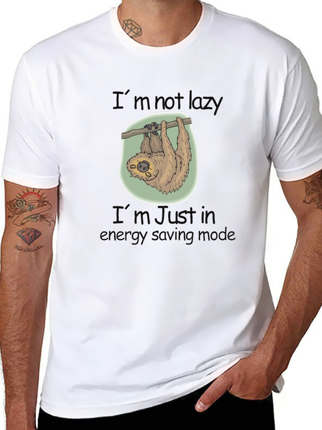 Sloth Energy Saving Mode Graphic T-Shirt