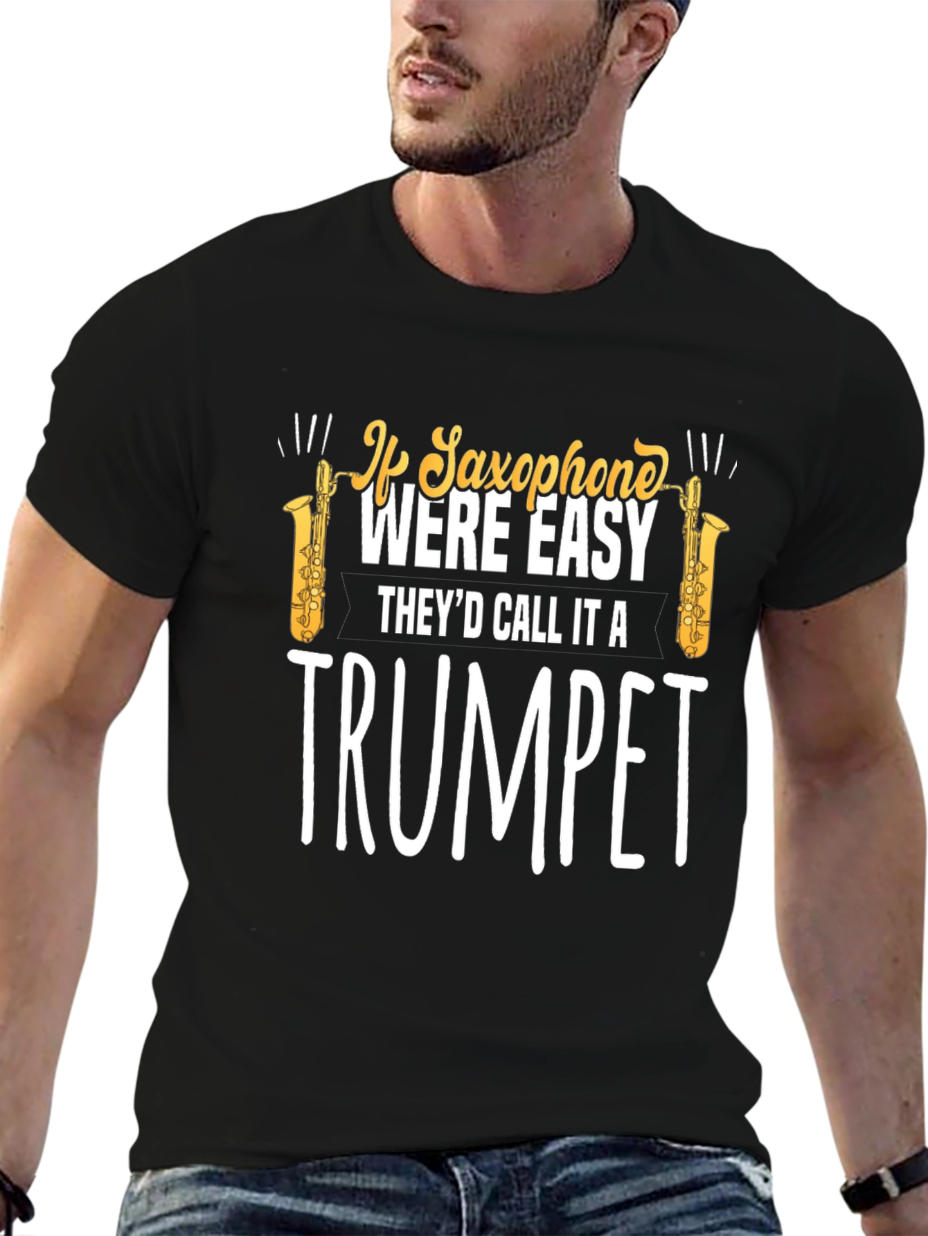 Saxophone Trumpet T-Shirt - Musician Humor Tee
