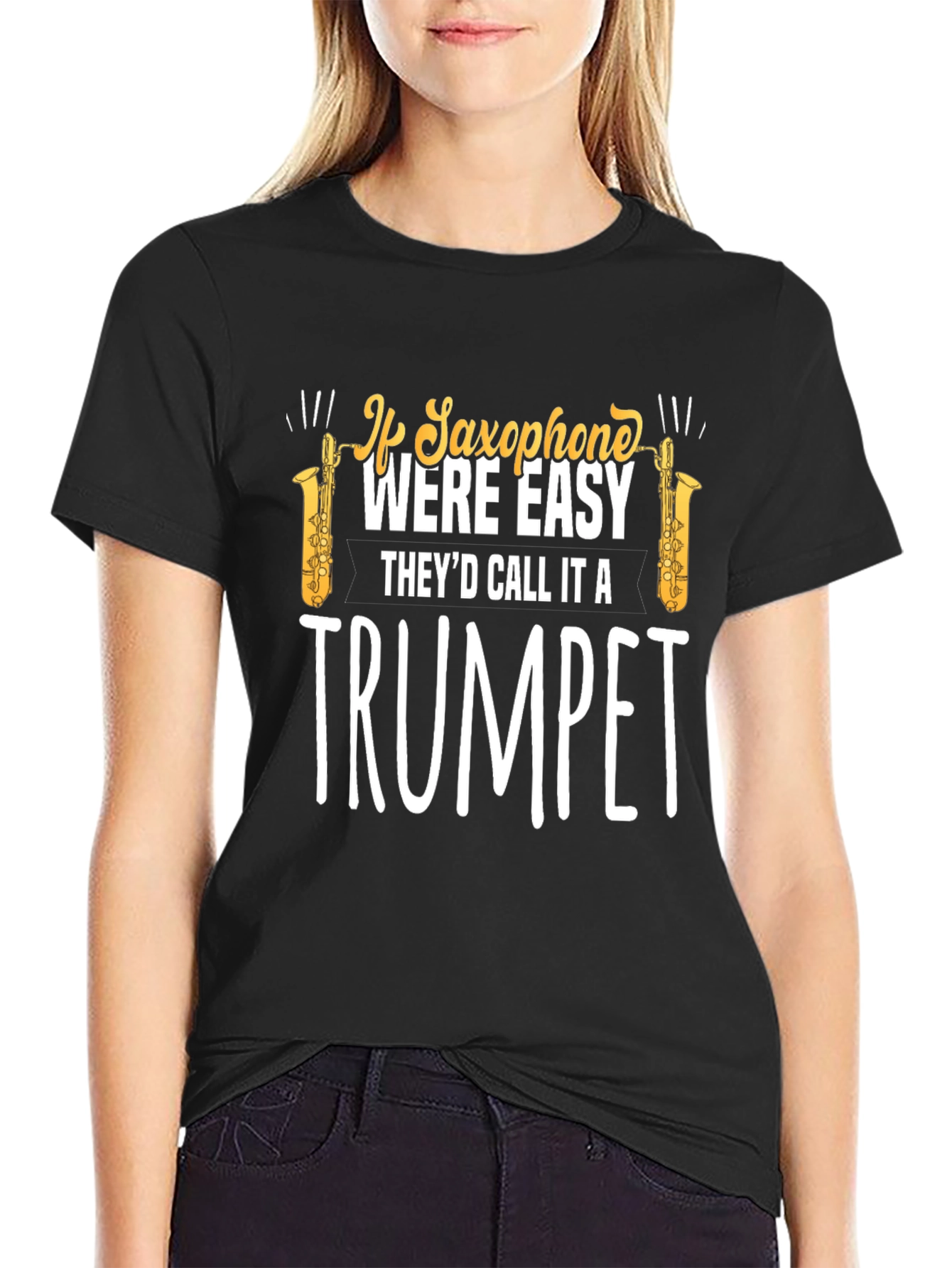 Saxophone Trumpet T-Shirt - Musician Humor Tee