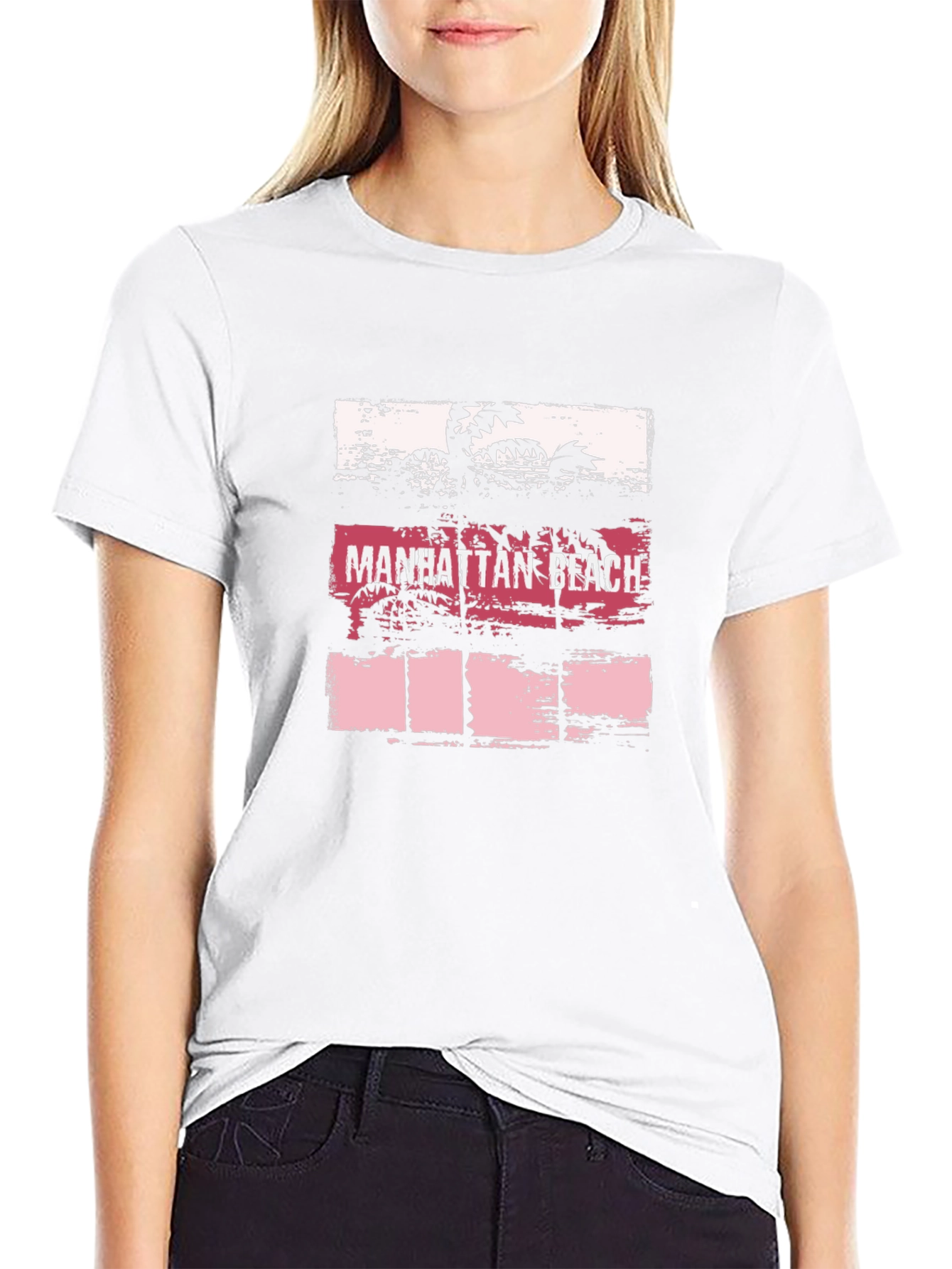 Manhattan Beach Graphic Tee - Palm Tree Sunset