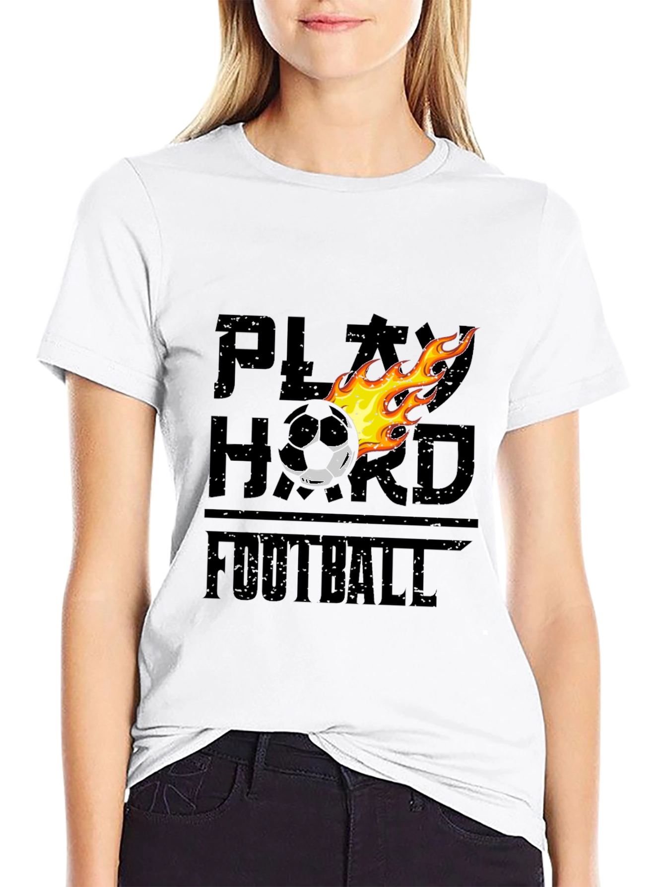 Play Hard Football Graphic Tee - Black