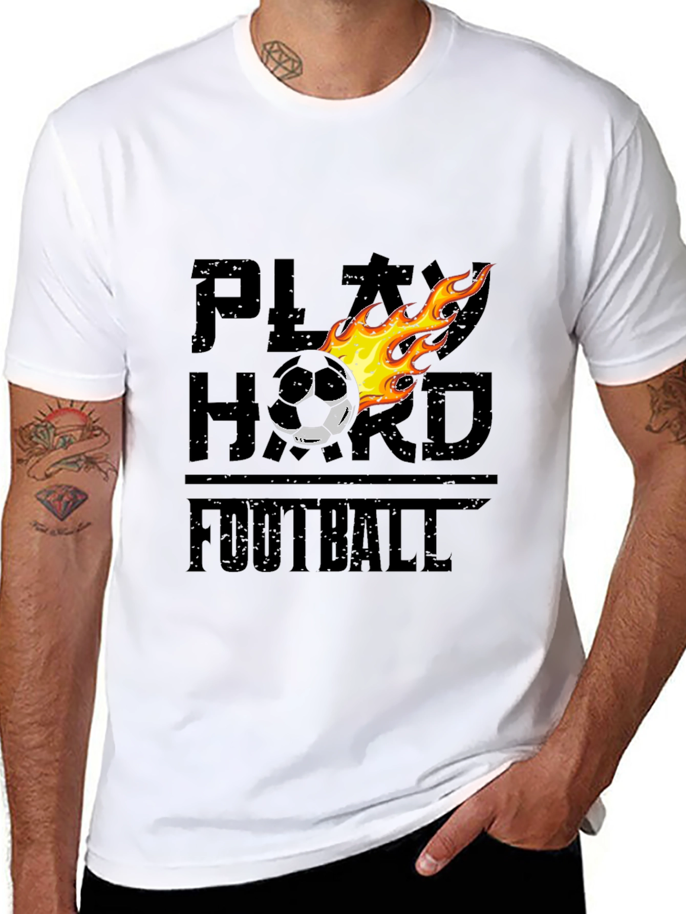 Play Hard Football Graphic Tee - Black