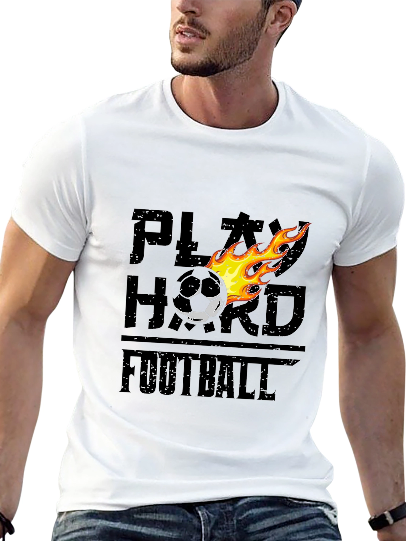 Play Hard Football Graphic Tee - Black