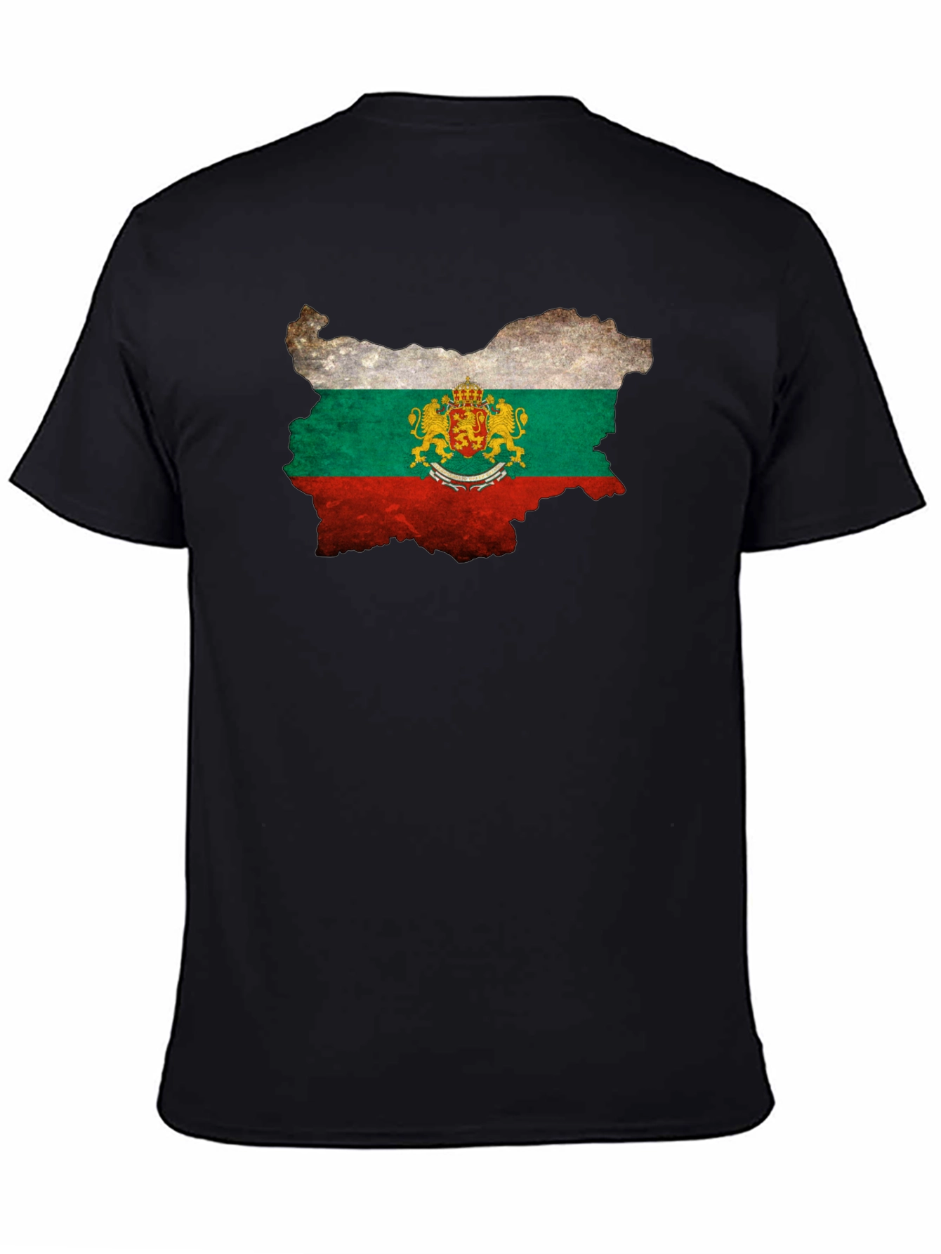 Bulgaria Flag Map T-Shirt - Black