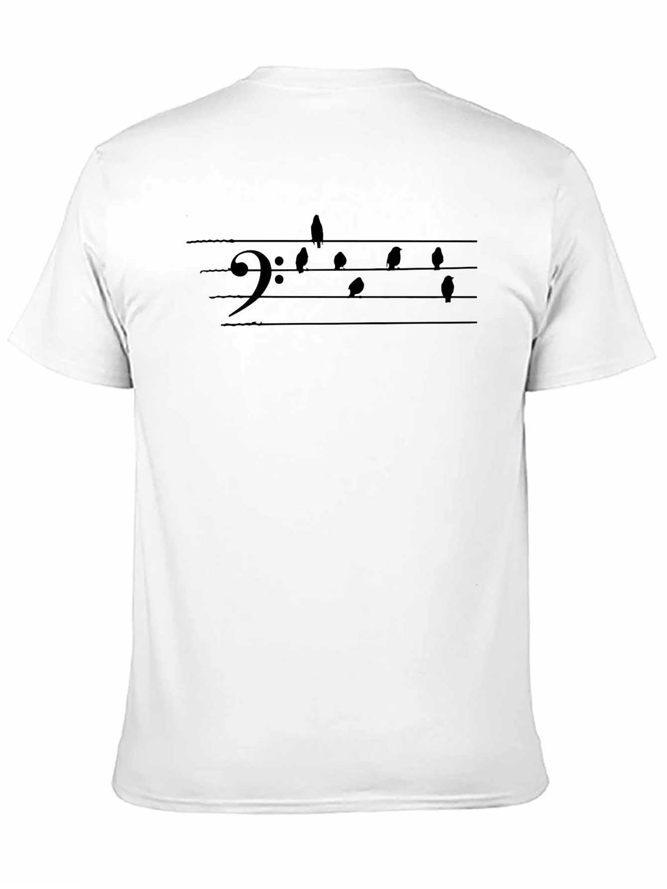 Music Note Birds Black T-Shirt