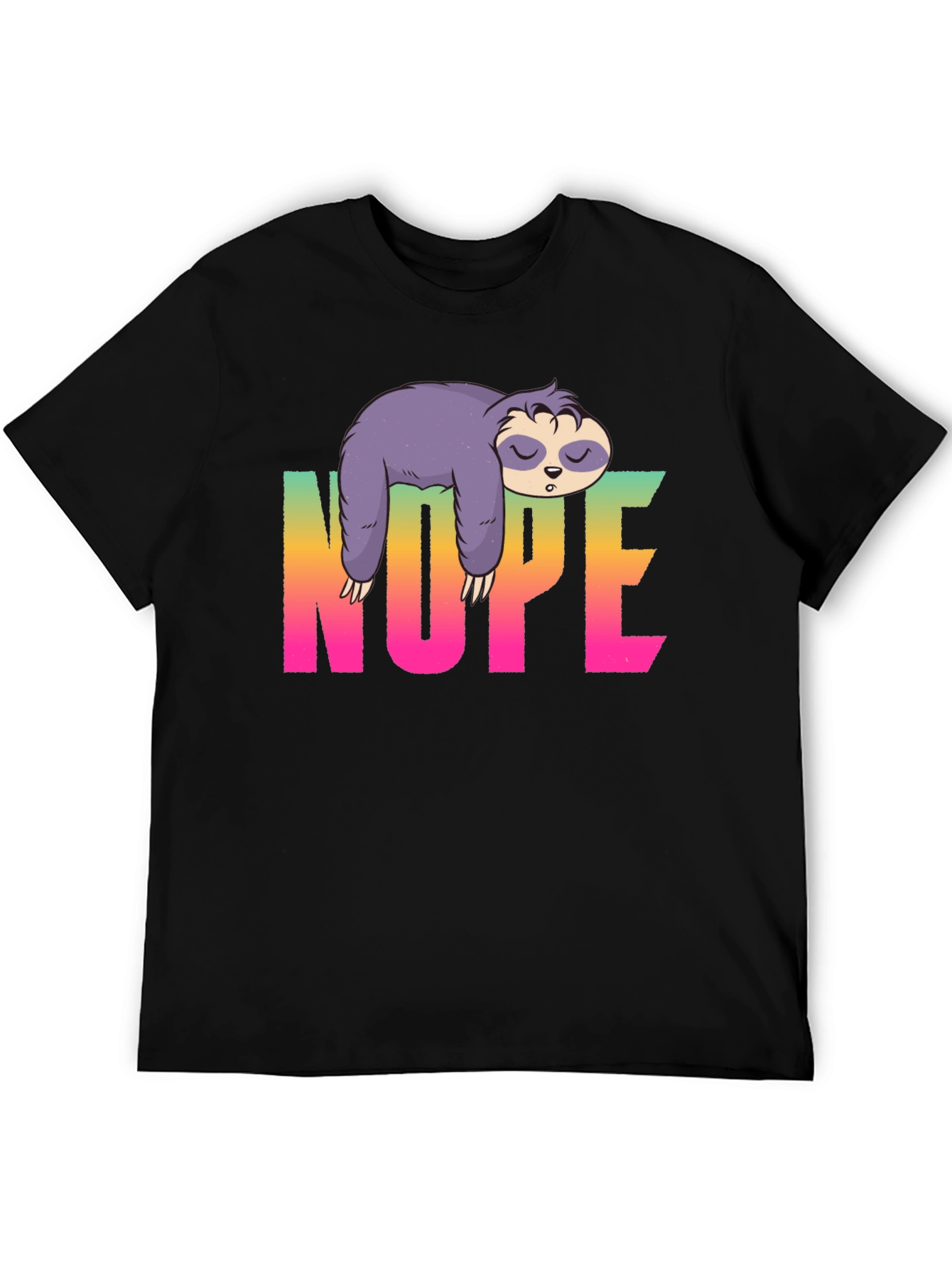 Nope Sloth Graphic Tee - Relaxed Style