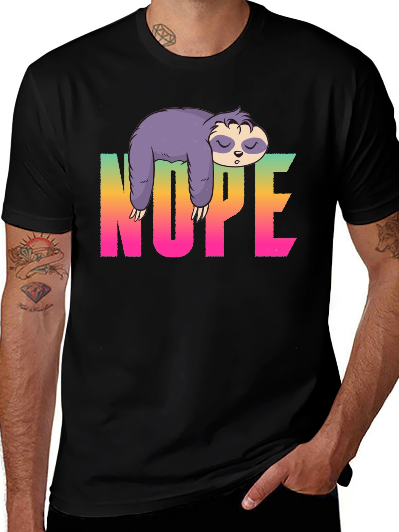 Nope Sloth Graphic Tee - Relaxed Style