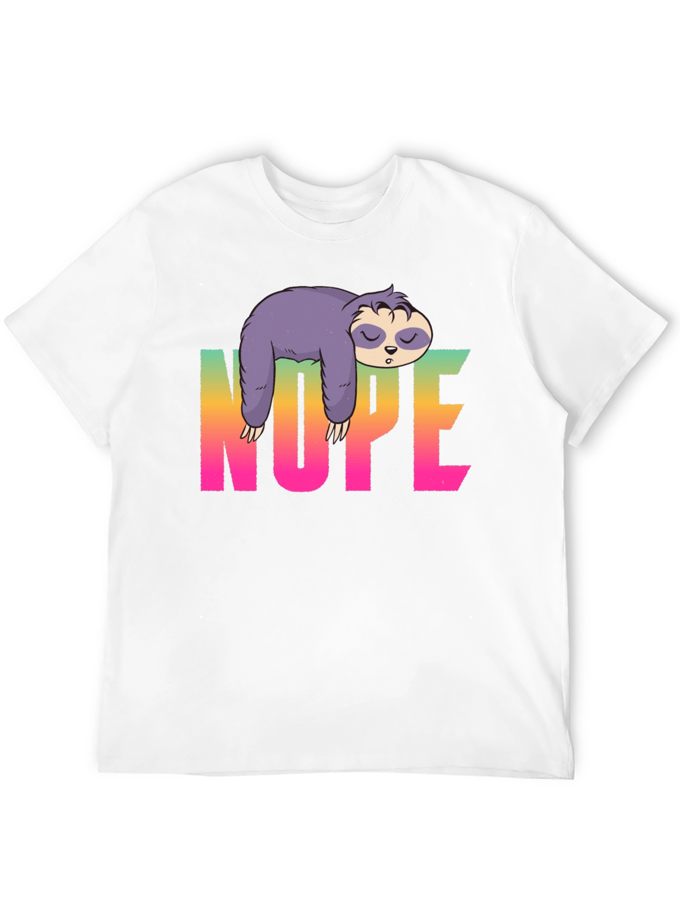 Nope Sloth Graphic Tee - Relaxed Style