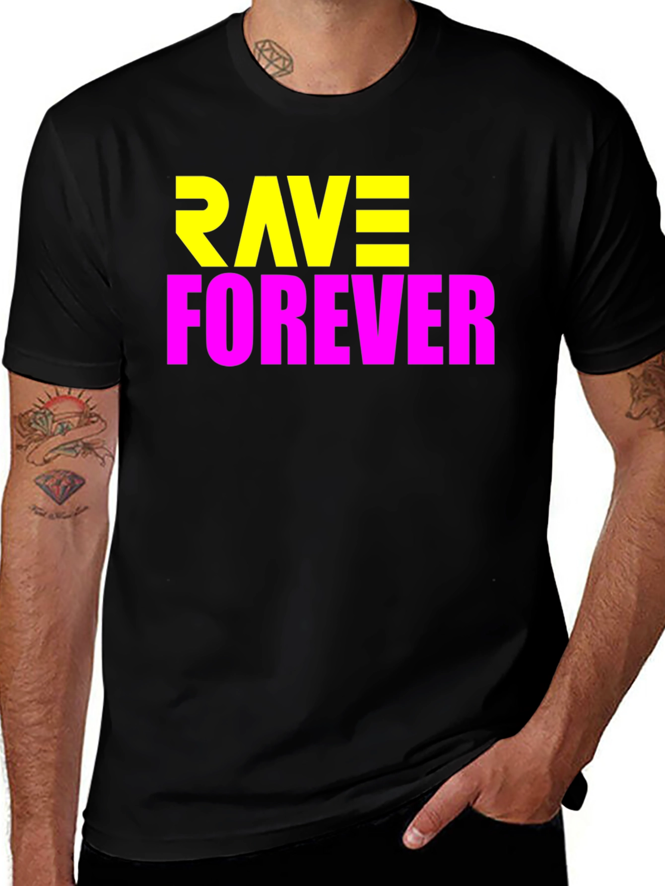 Rave Forever Graphic Tee - Bold Party T-Shirt