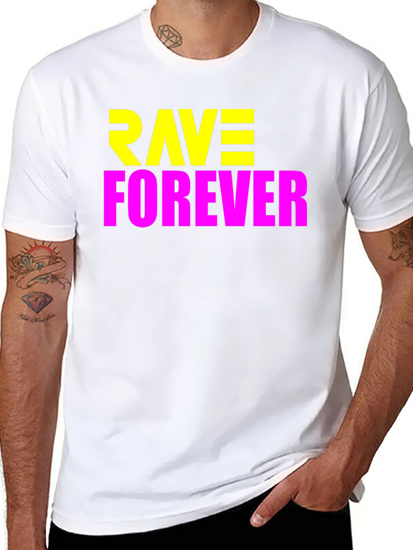Rave Forever Graphic Tee - Bold Party T-Shirt