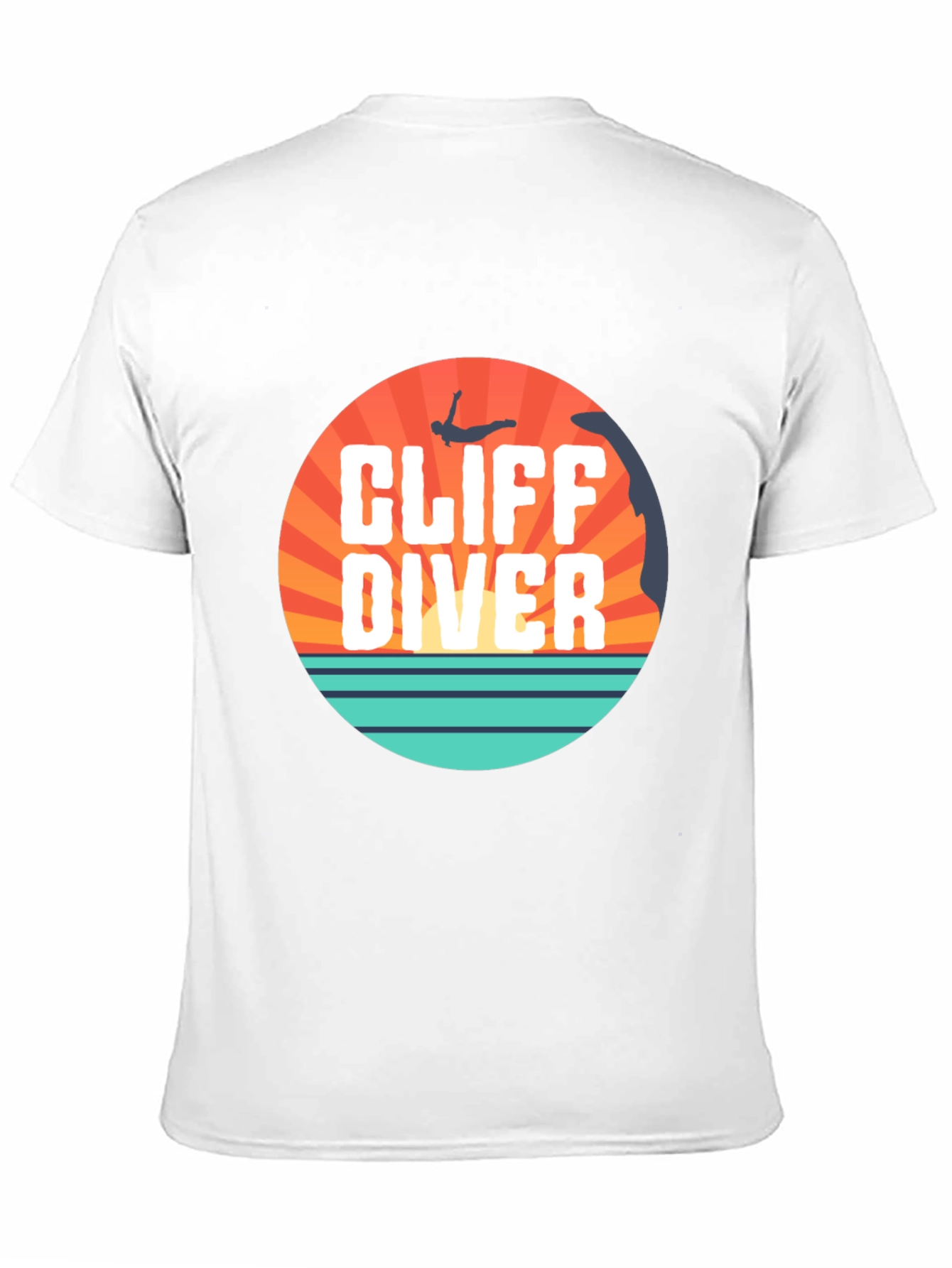 Cliff Diver Graphic Tee - Black Cotton T-Shirt