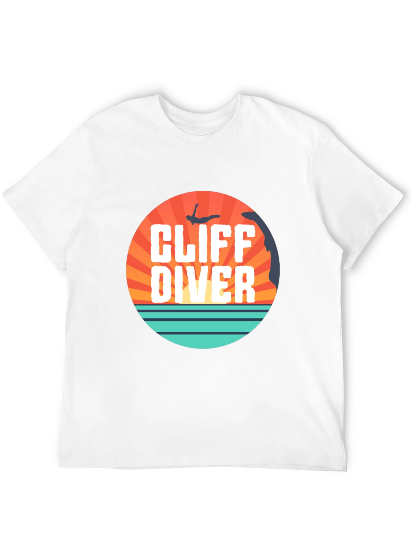 Cliff Diver Graphic Tee - Black Cotton T-Shirt