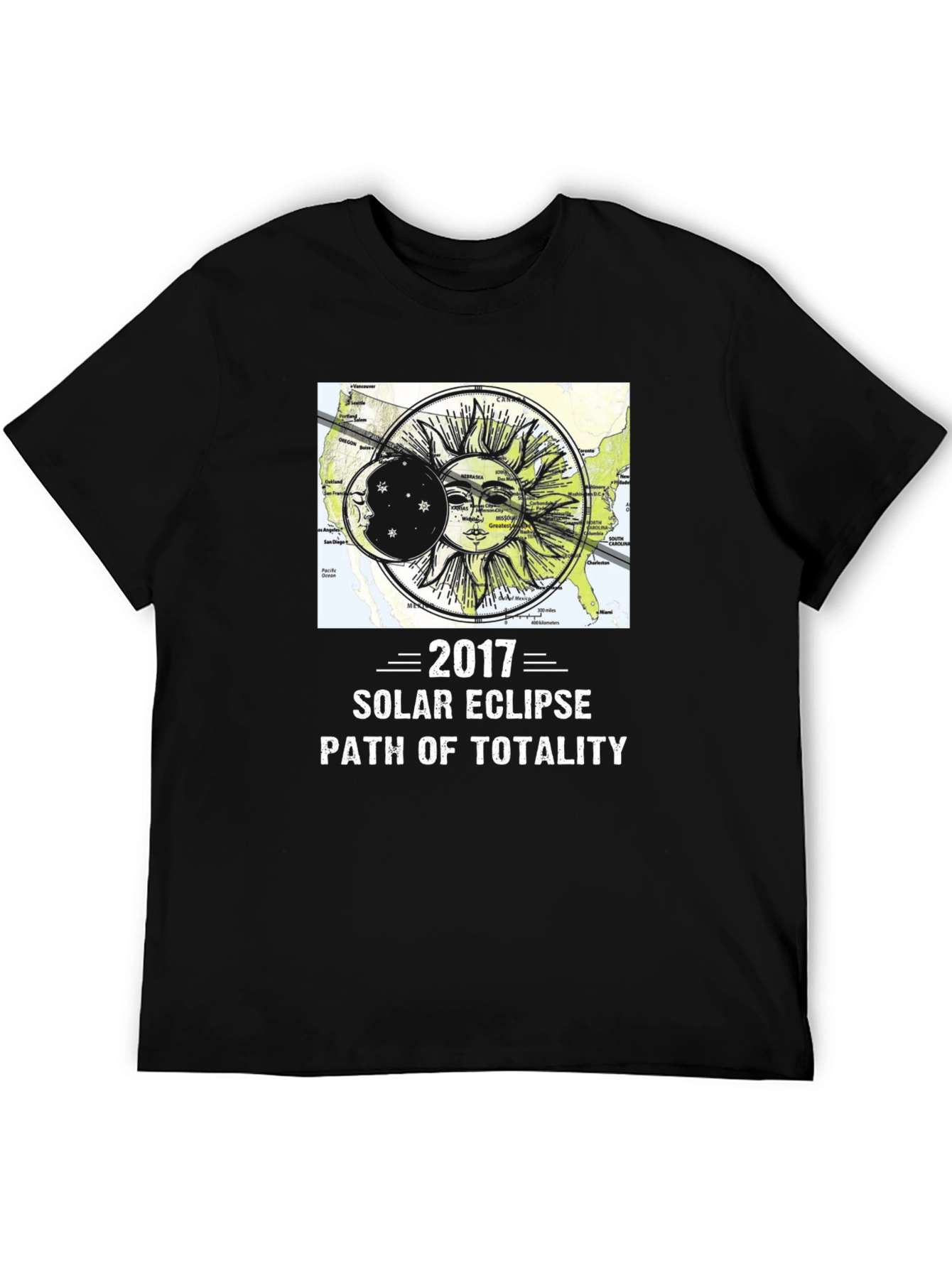2017 Solar Eclipse Path of Totality Graphic Tee