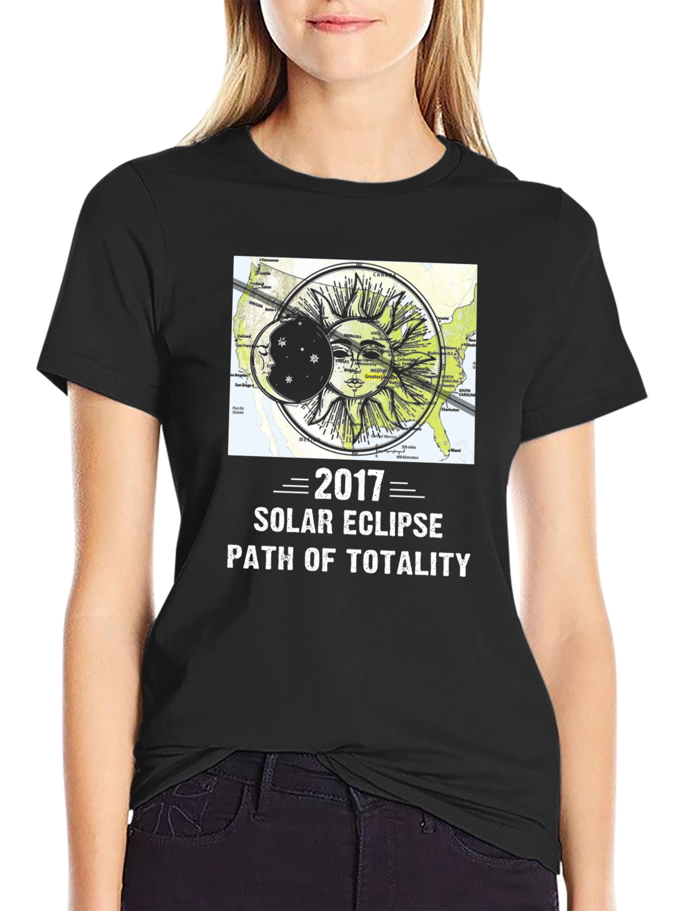 2017 Solar Eclipse Path of Totality Graphic Tee