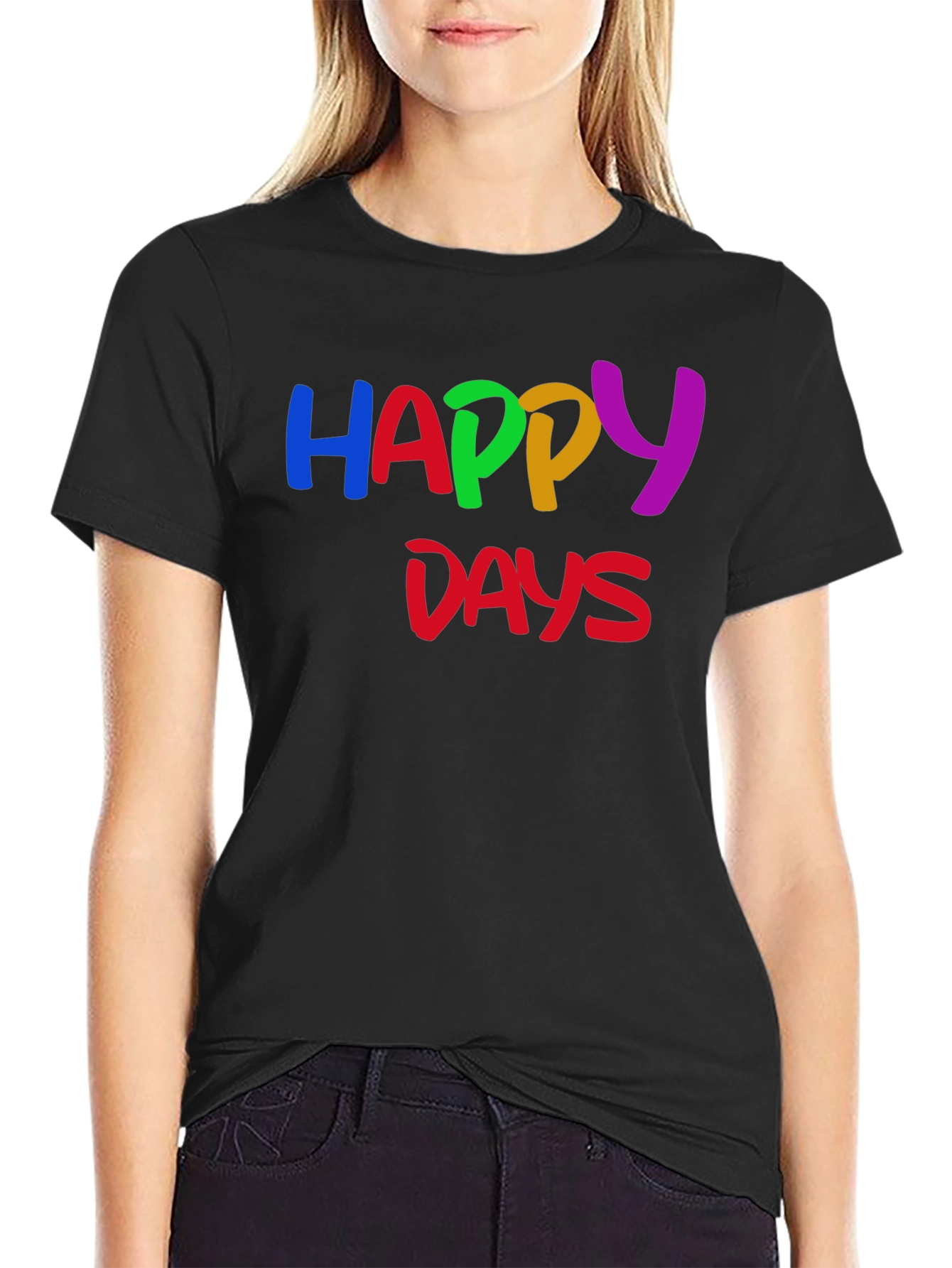Happy Days Graphic T-Shirt - Black Tee