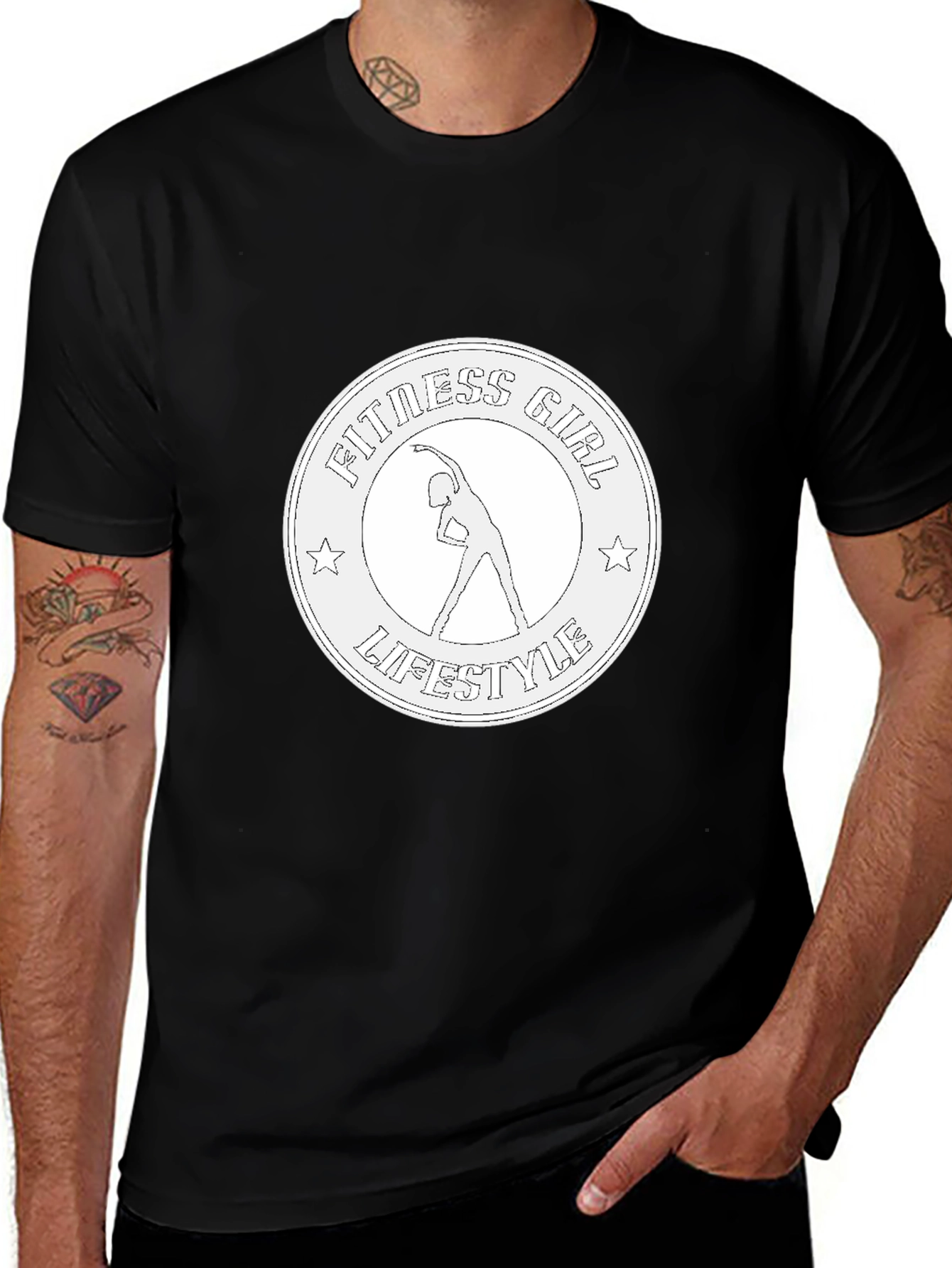 Fitness Girl Lifestyle Black Graphic Tee